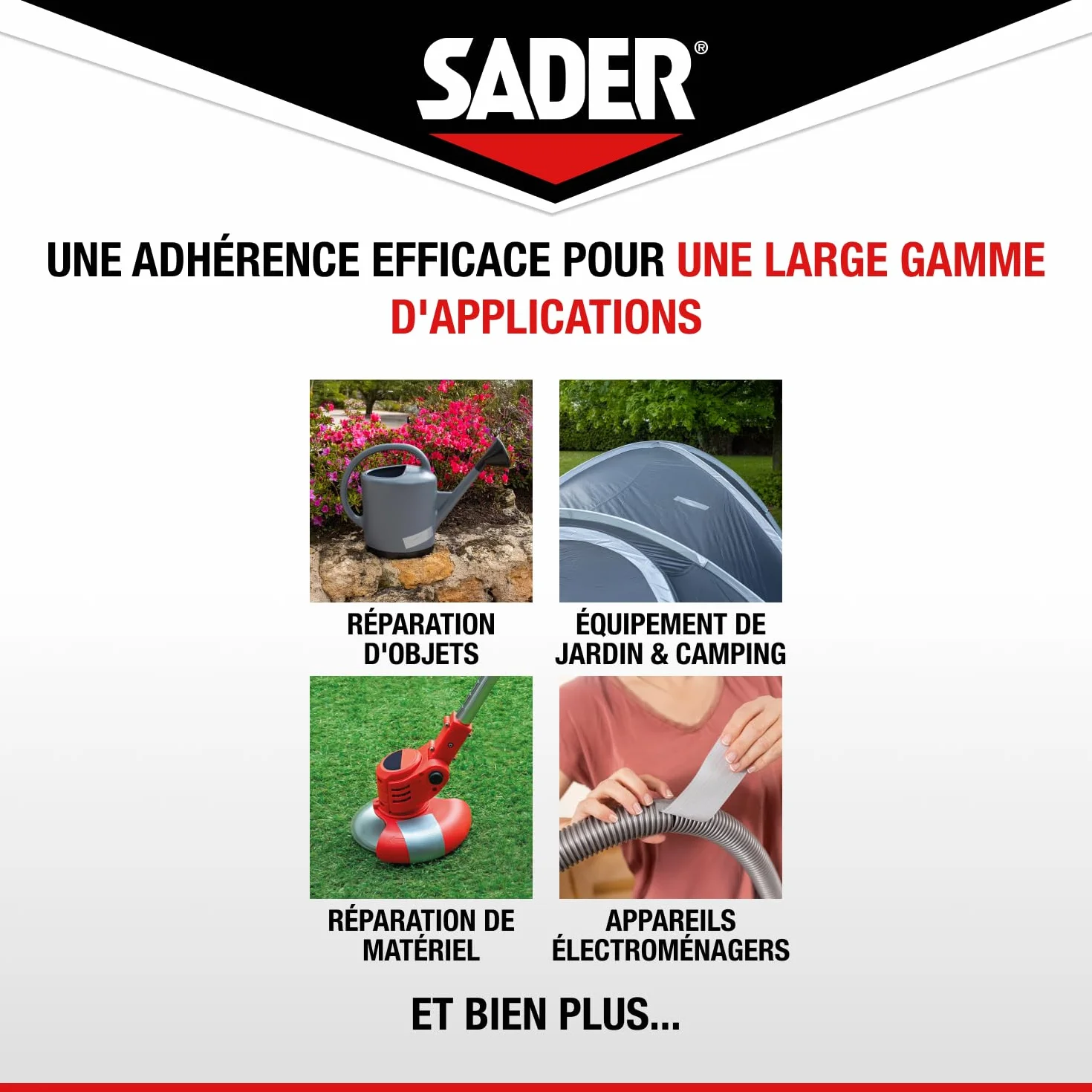 SADER Repare Tout Extrême Noir Adhésif Extra Fort 20m x 50mm