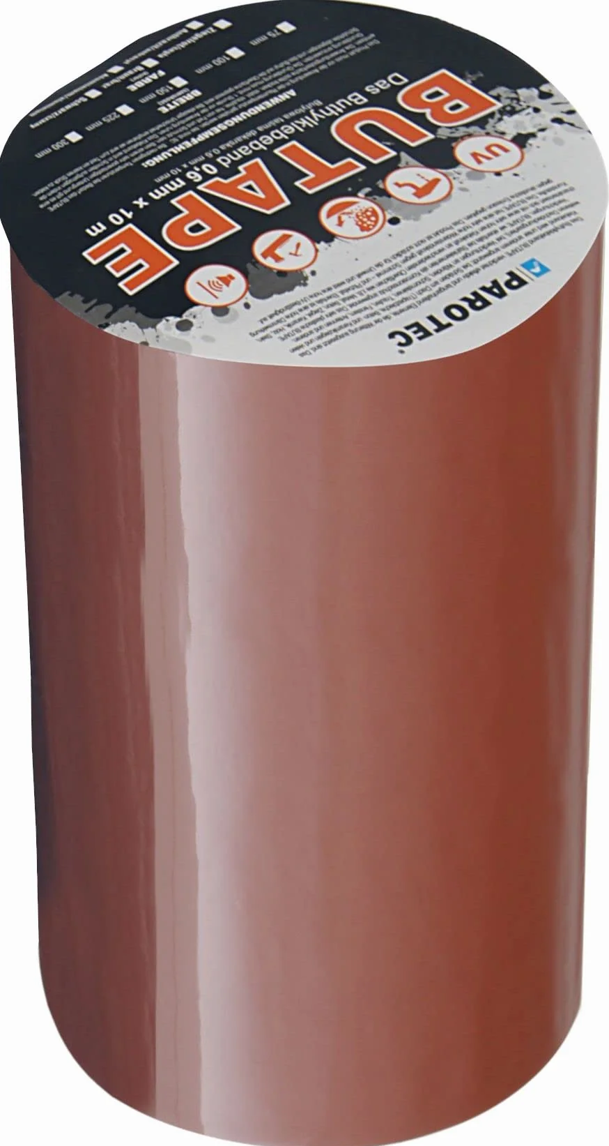 Parotec BuTape Bande d'Étanchéité Aluminium Butyle 150 mm x 10 m Rouge Brique