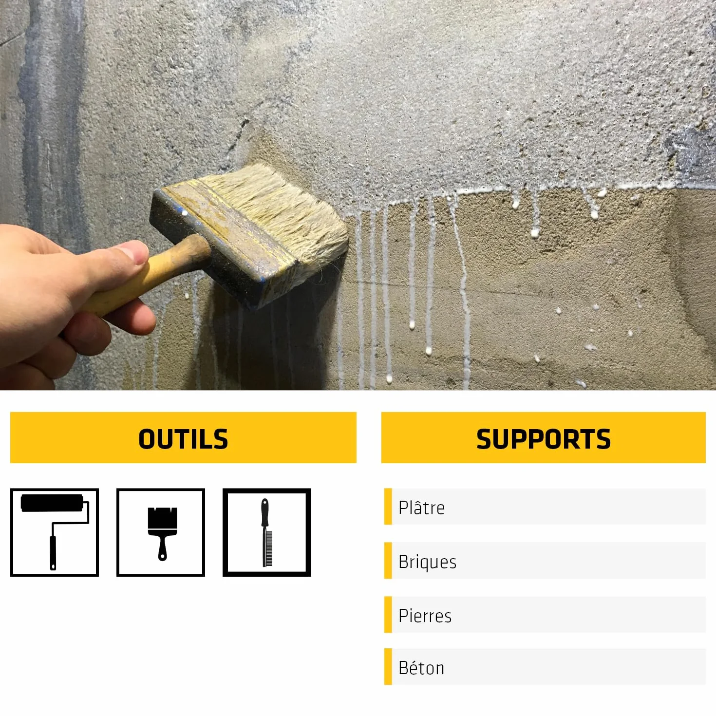 Sika Imper Mur Résine Traitement Murs Humides Anti-salpêtre Anti-moisissures 2L