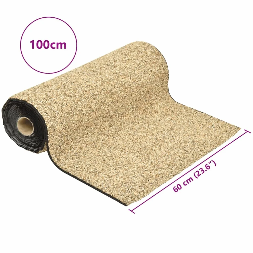 Tomostar Revêtement de Pierre Bâche de Bassin Tapis Gravillonnée Sable Naturel 100x60 cm