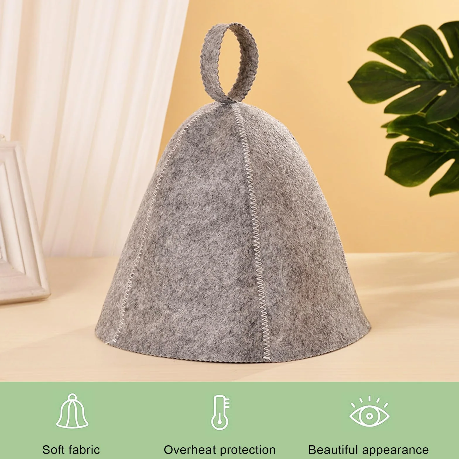 Chapeau de Sauna en Feutre Bonnet Respirante Anti-chaleur pour Homme et Femme 2 Pièces