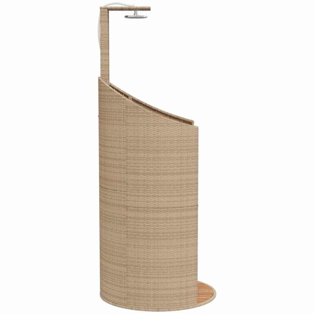 vidaXL Douche d'Extérieur Résine Tressée Bois Acacia Beige