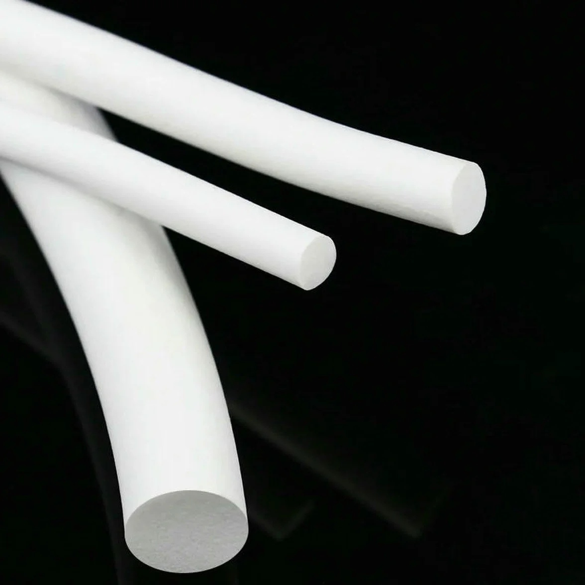 Bande d'étanchéité en caoutchouc silicone blanc ronde diamètre 1-25 mm mousse 14 mm 1 m