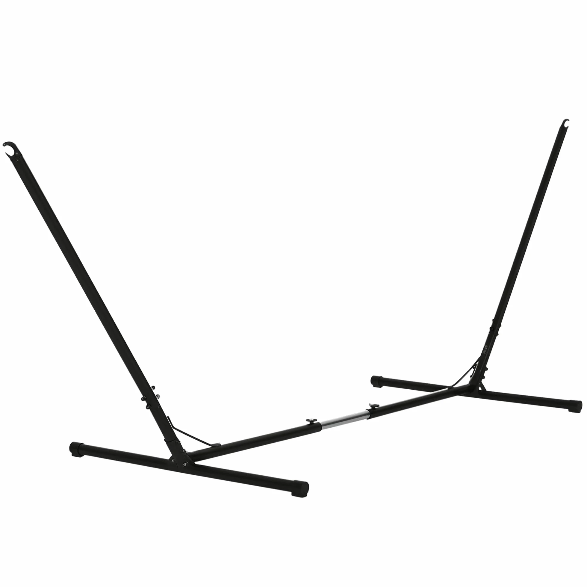 Outsunny Support Pied de hamac réglable métal époxy Noir 3,08-3,80L x 1,09l x 1,16H m