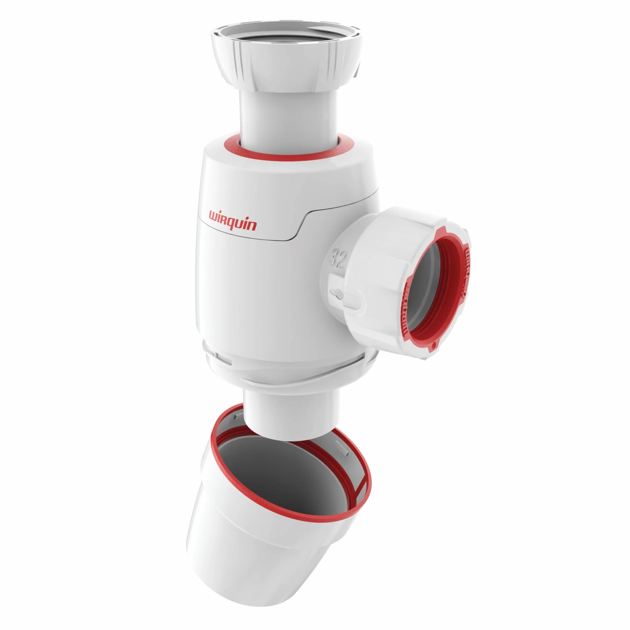 Wirquin Siphon lavabo Néo blanc Ø32 réglable compact