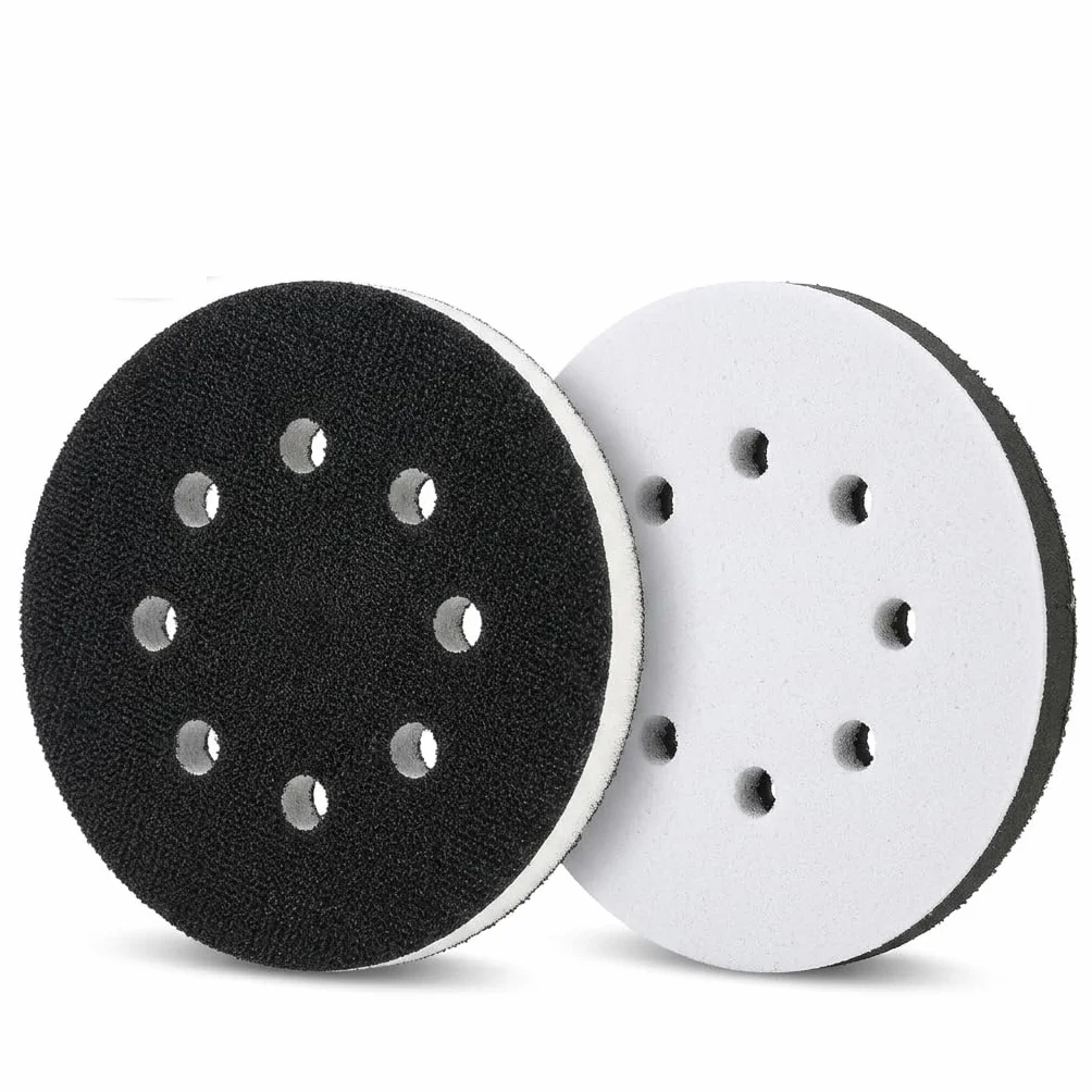 Tampon Interface 125mm 8 Trous Mousse Souple pour Polissage Rondes