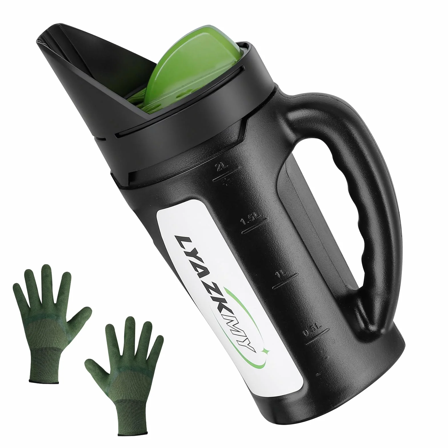 Épandeur portatif pour semences d'herbe, engrais, glace fondue et terre alimentaire, épandeur multi-usage pour pelouse et jardin avec tailles d'ouverture réglables, 2,5 L