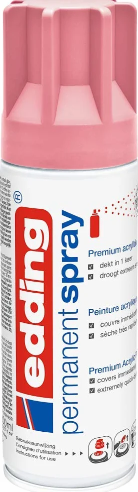 Edding 5200 Permanent Spray Acrylic Paint 200 ml Mauve Matt for Glass Metal Wood Ceramic