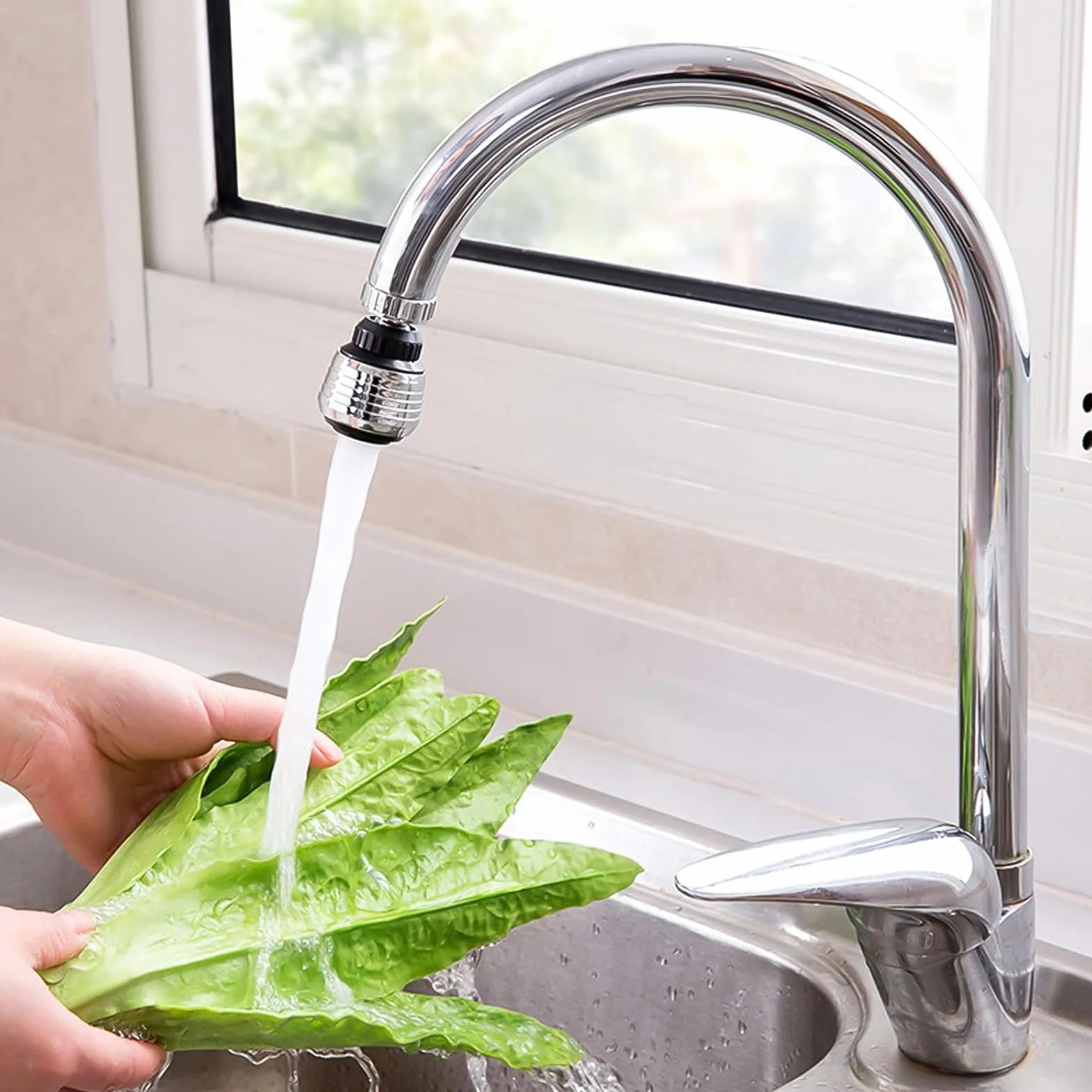 YOUNGSAY Brise jet Robinet Cuisine Orientable 2 Modes 360° Rotatif Embout avec Connecteurs