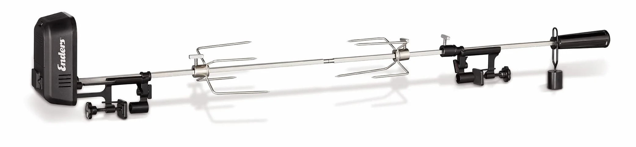 Enders® Brochette Professionnelle en Acier Inoxydable - Montage sans Outil - Charge jusqu'à 10 kg - Moteur électrique Silencieux - Fonctionne avec Piles ou Bloc d'alimentation 3 + 4
