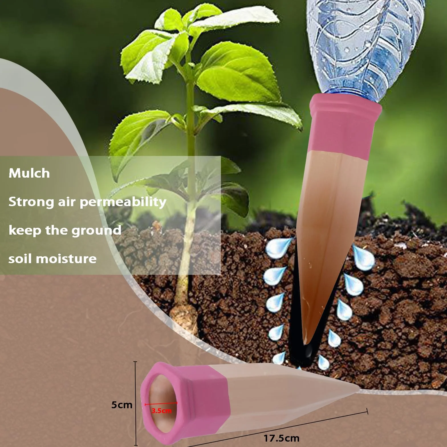 Lot de 6 Oyas A Planter Terre Cuite, Arrosage Goutte à Goutte Ollas Terre Cuite, Système d'Irrigation Arrosage Automatique et Ecologique pour Plante Intérieur & Extérieur en Vacances