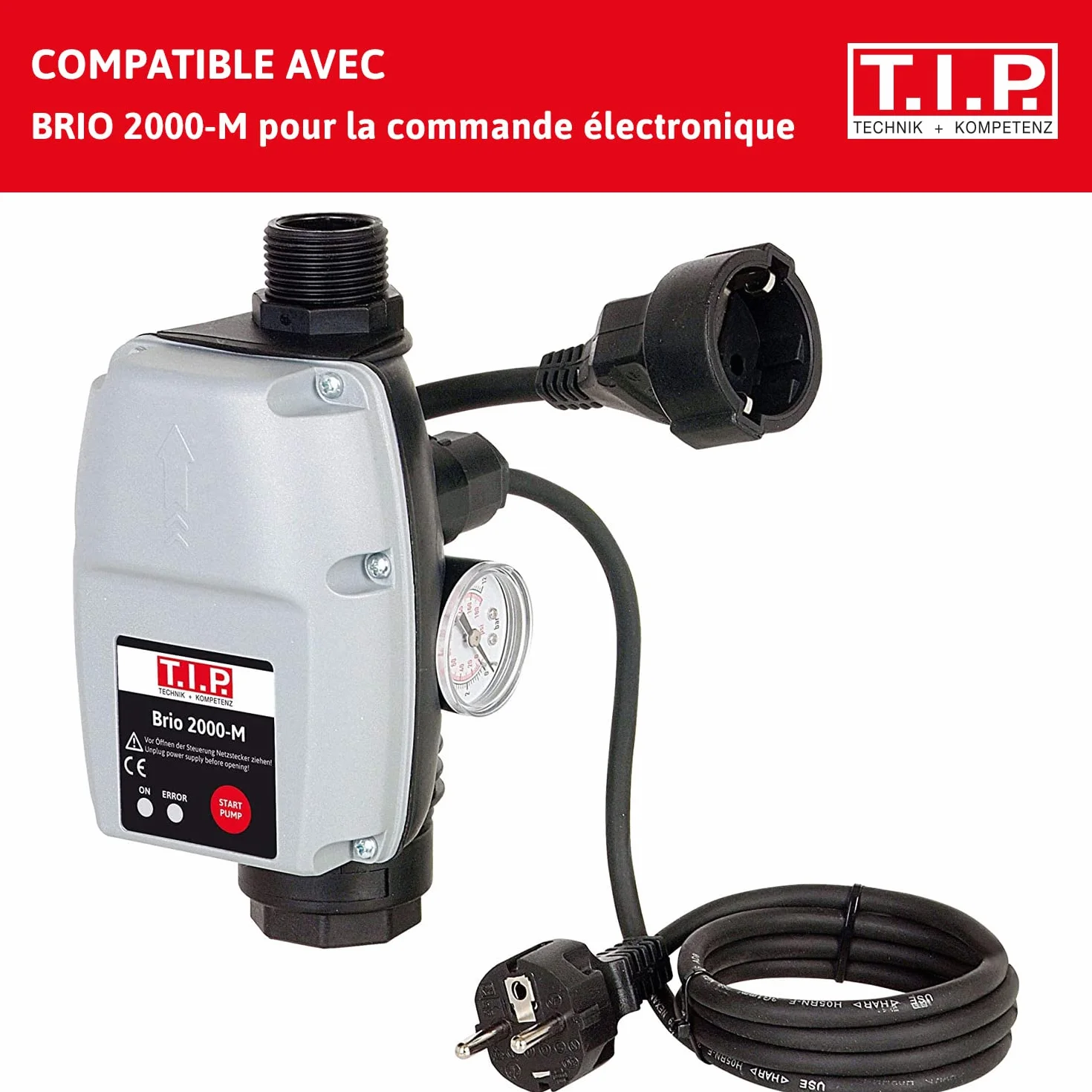 Pompe de Jardin Auto-amorçante Acier Inoxydable 1200W 4400 L/h T.i.p. Clean Jet 1300 Plus Kit Complet
