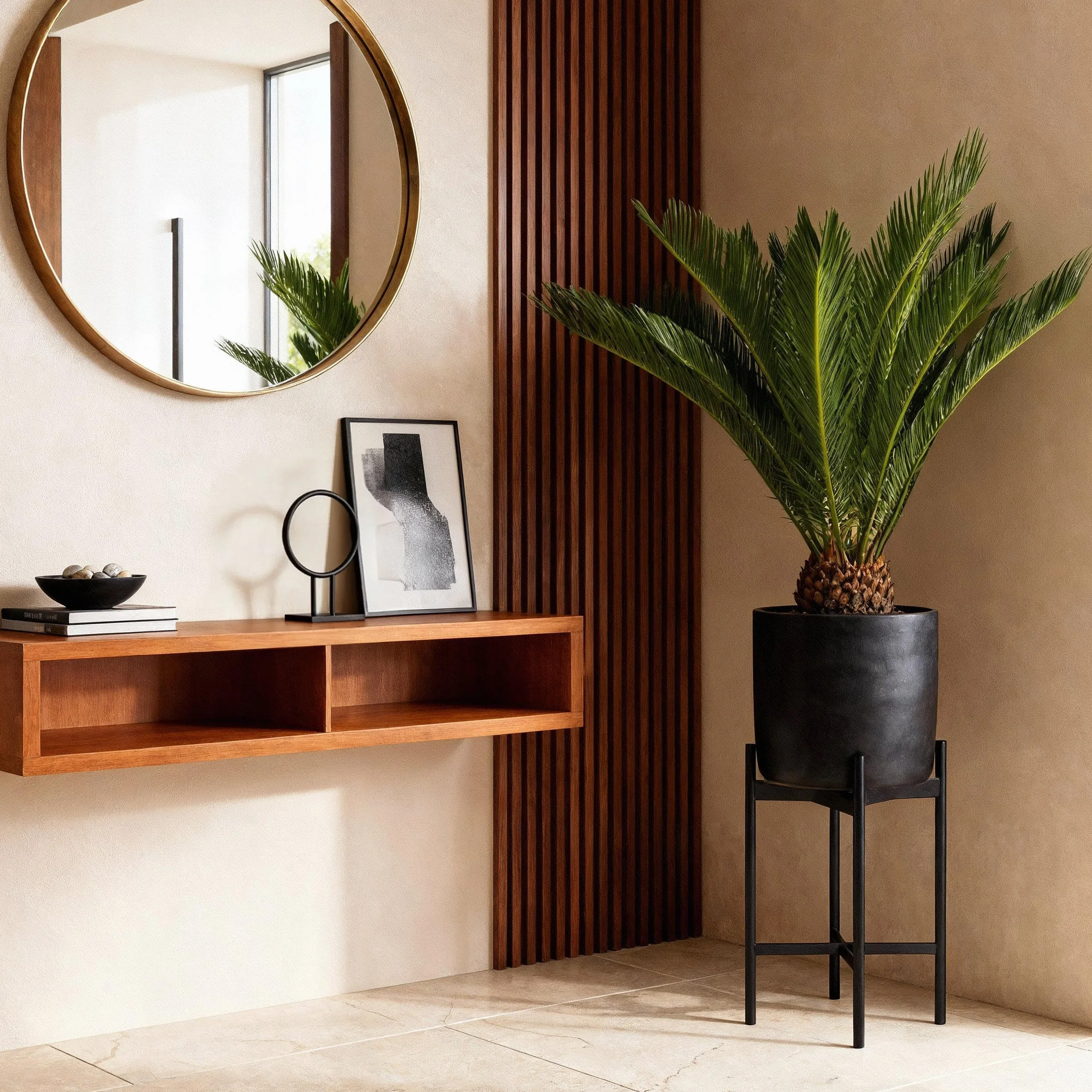 Cycas revoluta - Fougère palmiste - Peu d'entretien - Vert - 60-70cm - Ø17cm - Plante d'intérieur - Vert persistant