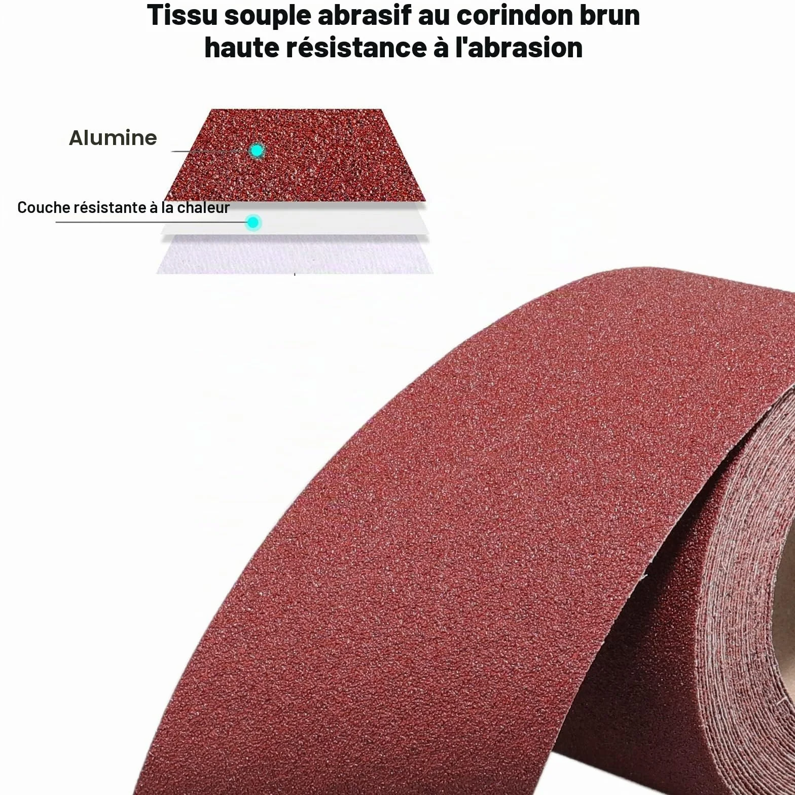 Rouleau de Papier Abrasif Grain 120, 93 mm x 10 m, Toile émeri à Base de Tissu, Ponçage Humide pour Métal Bois