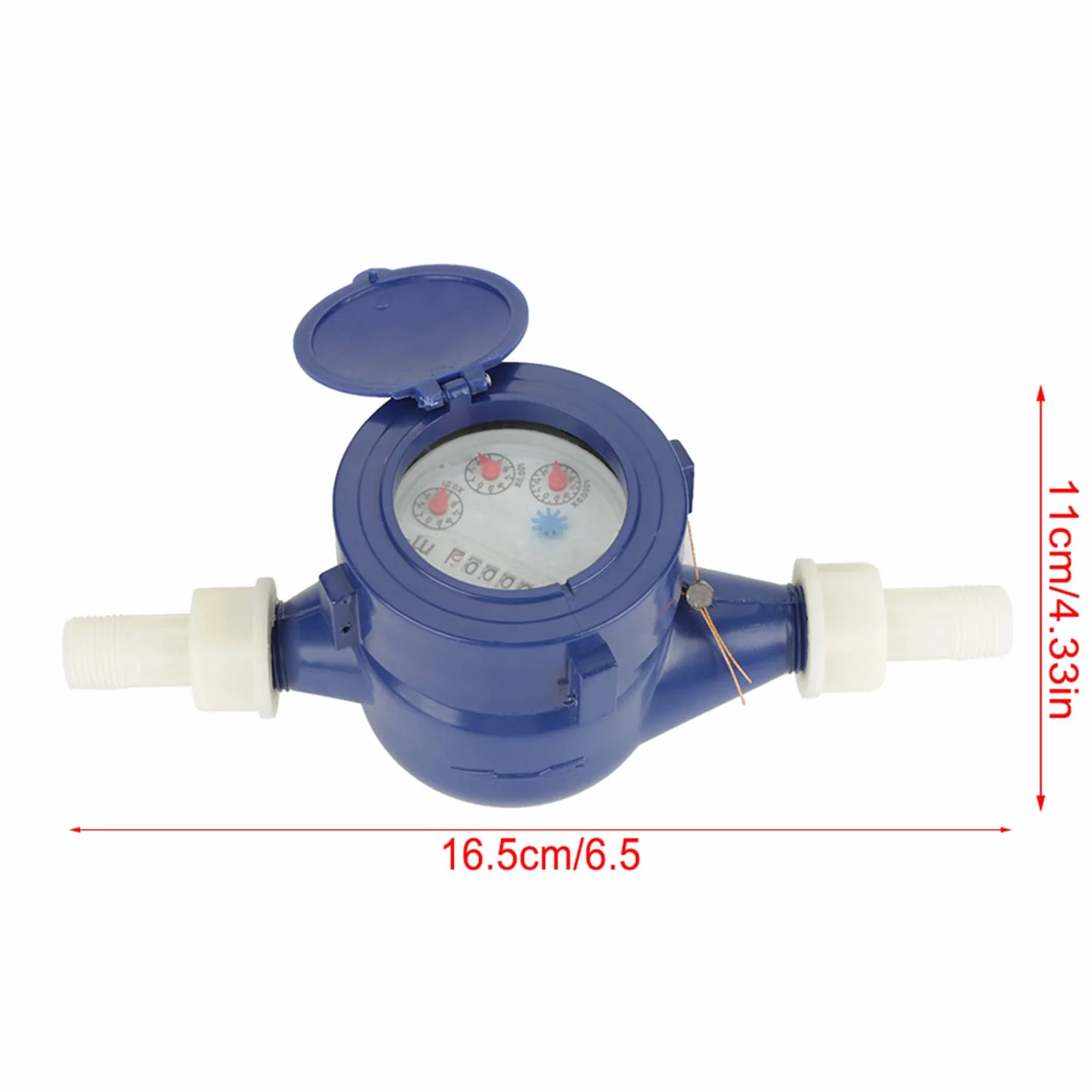 Compteur d'Eau Froide Plastique 1/2" DN15 Débitmètre Jardin