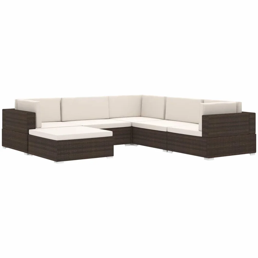 Repose-pied d'extérieur en résine tressée Gris, Modulaire et Confortable avec Coussin Épais Amovible, pour Salon de Jardin, Terrasse, Balcon - Résistant aux Intempéries et Facile à Nettoyer