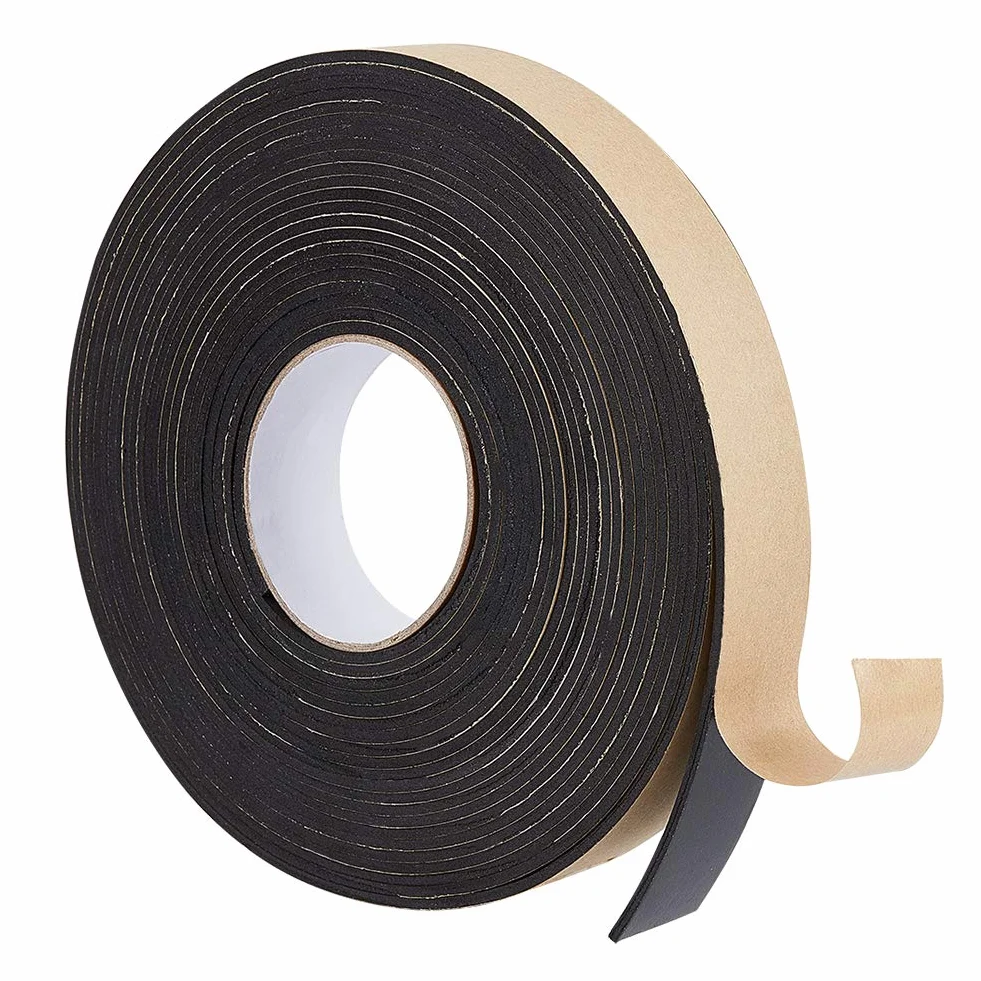BENECREAT 10m Bande de mousse auto-adhésive 30x3mm Ruban d'étanchéité anti-intempéries noir