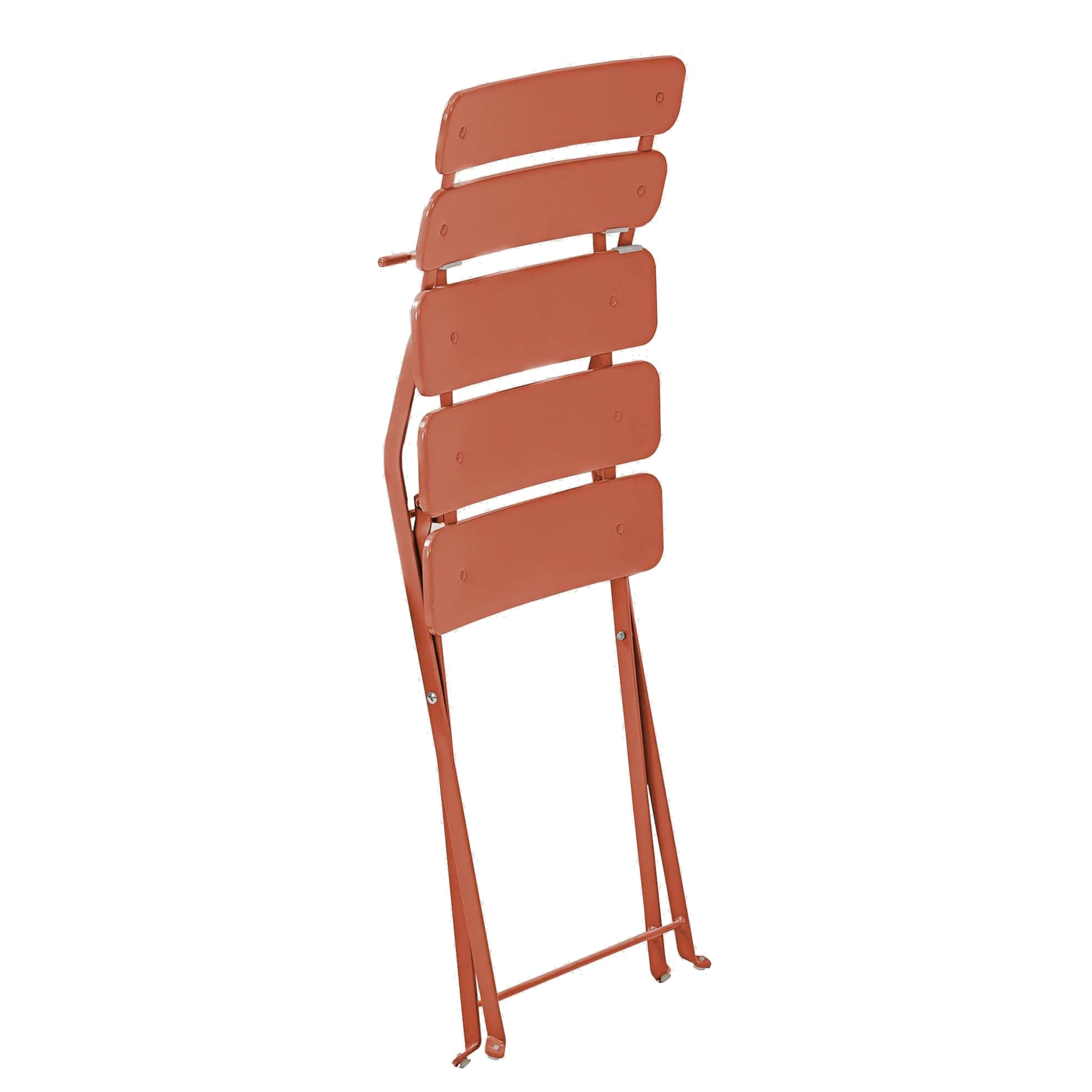 Oviala Table de terrasse Ronde Pliante et 2 chaises Pliantes Terracotta