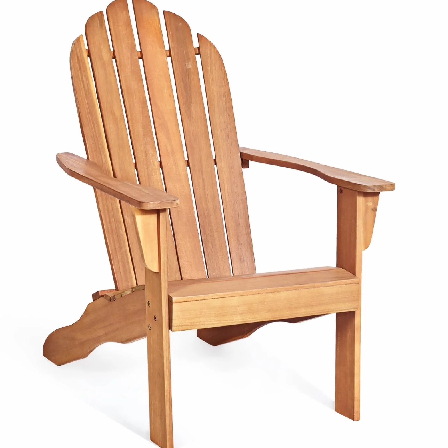 GIANTEX Fauteuil de Jardin en Bois, Fauteuil Adirondack avec Accoudoirs& Dossier Confortable, Chaise de Relaxation, Supporte 160 kg, Chaise Longue Exterieur pour Jardin, Patio, Terrasse (Naturel)
