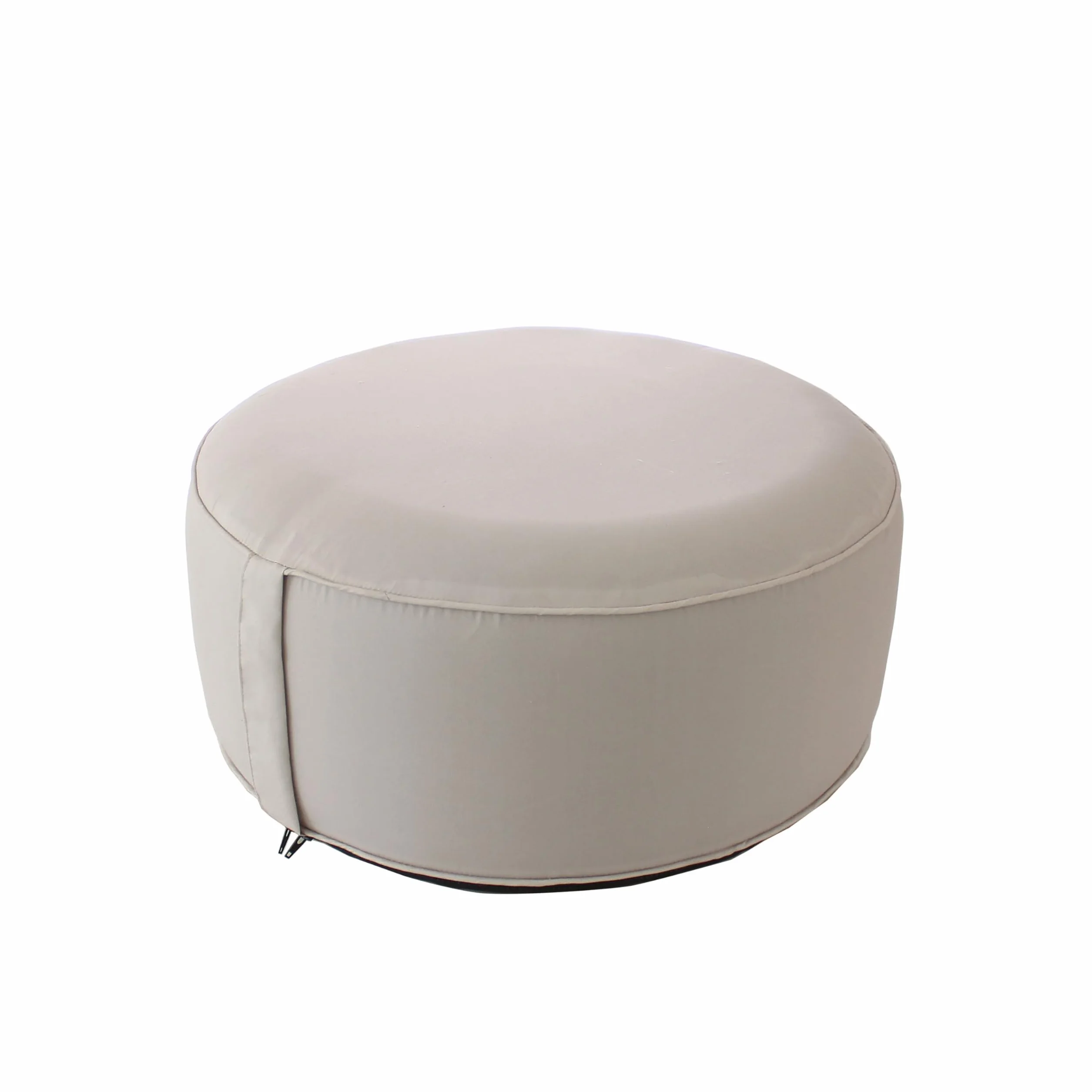 ED ENJOY HOME Pouf d'extérieur Rond Gonflable, Beige Naturel, 55x55cm, avec Housse Collection Jardin Costa