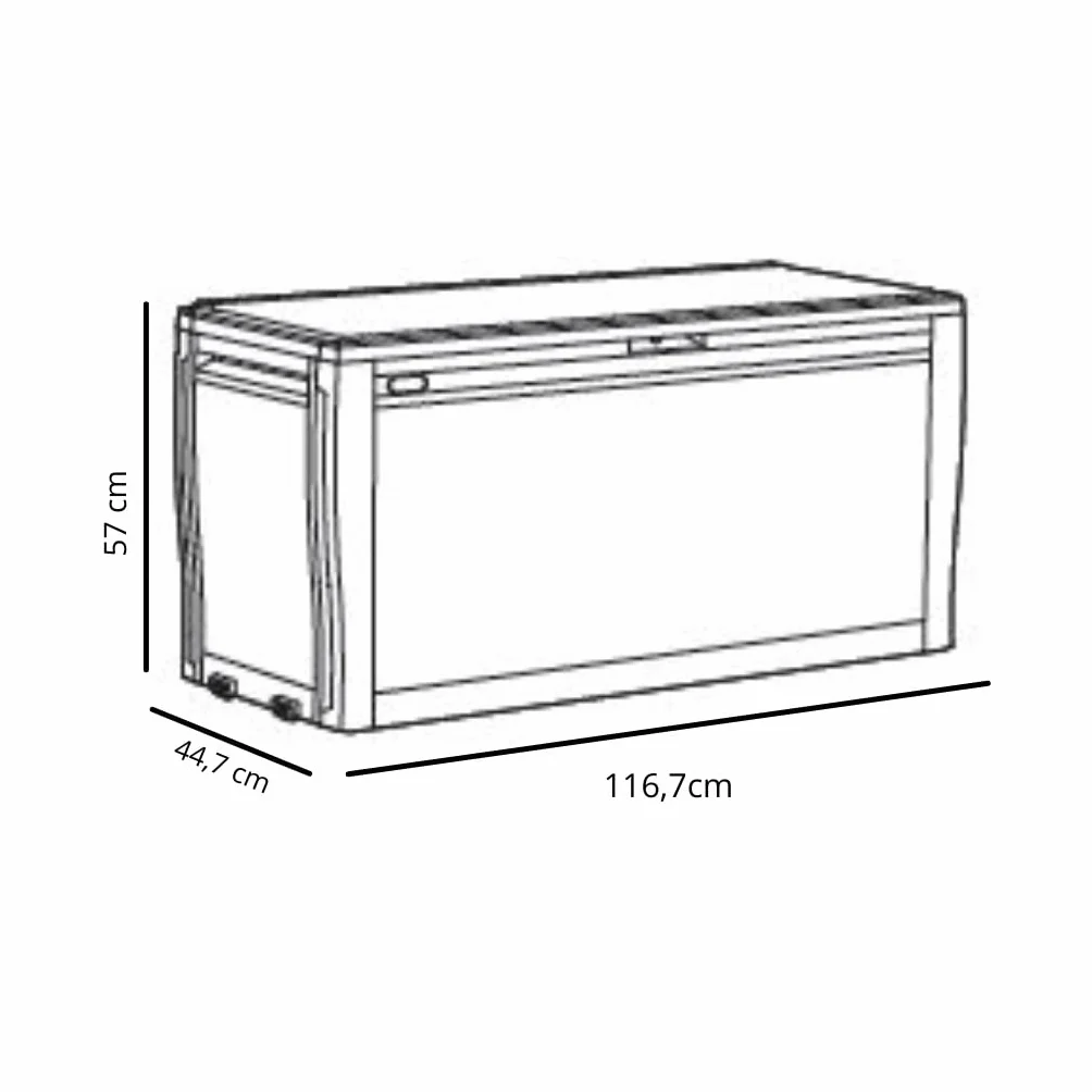 Keter Comfy Coffre de Rangement extérieur 270 l 116,7cm x 44,7 x 57 cm