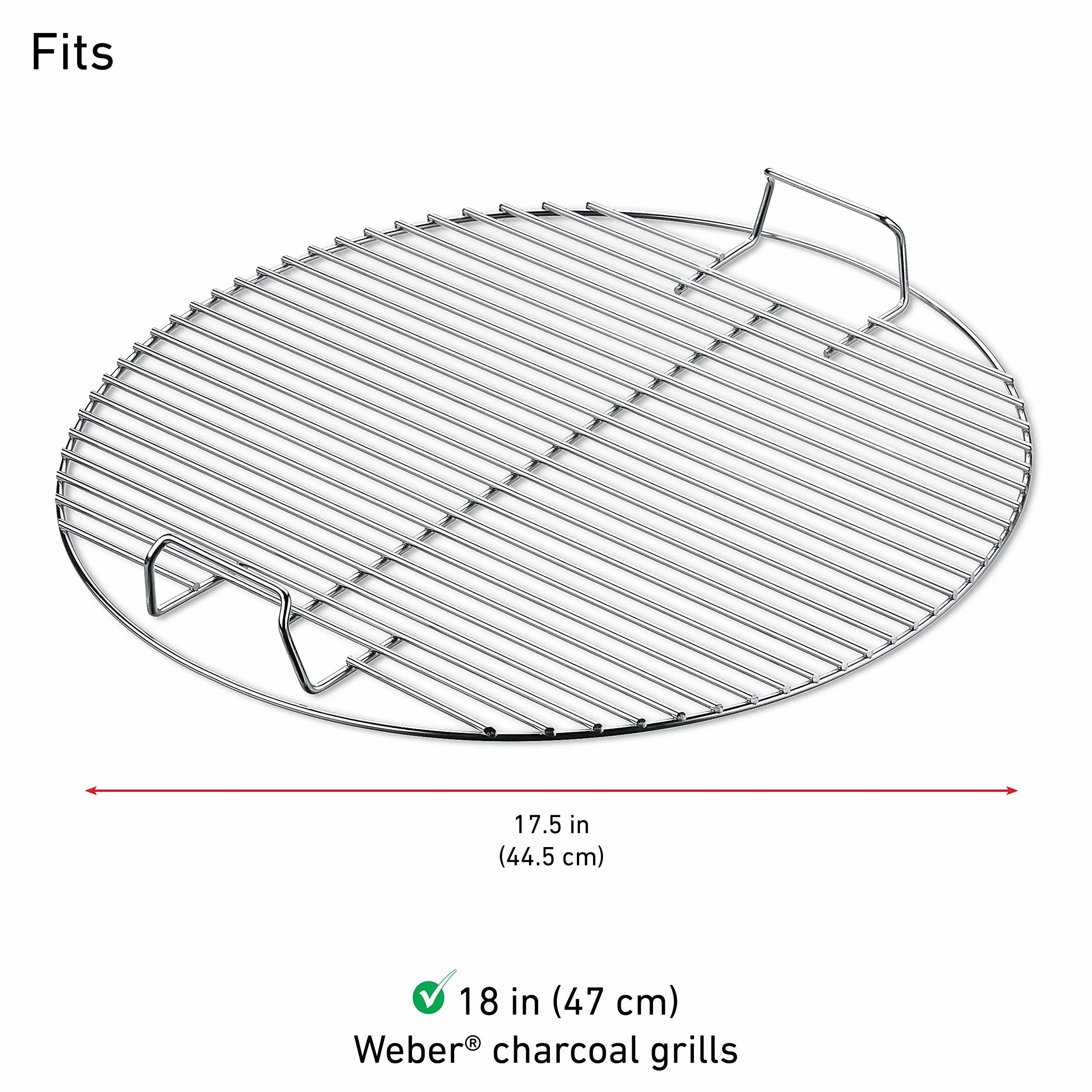 Denmay 7432 44,5 CM Barbecue Grille de Cuisson pour Grils à Charbon Weber 47 cm, jom Barbecue Grill, Smokey Mountain Cooker Smoker, Bar-B-Kettle et One-Touch