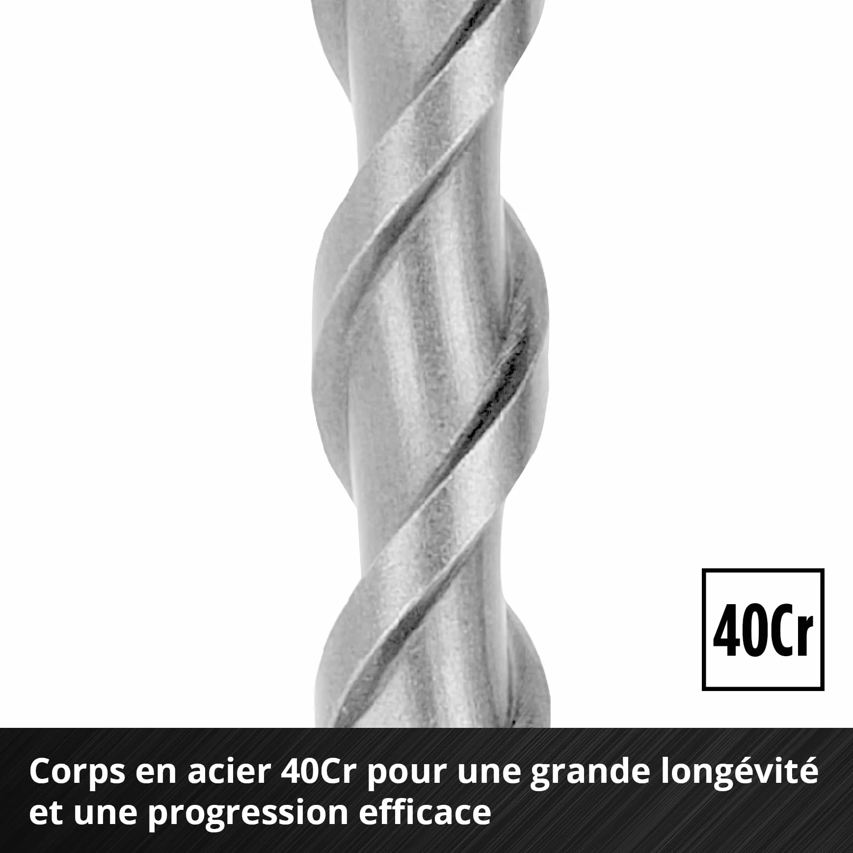 Original Einhell 7 pièces SDS Plus foret marteau 160 mm acier à outils 40Cr plaquette métal dur quatre tranchants