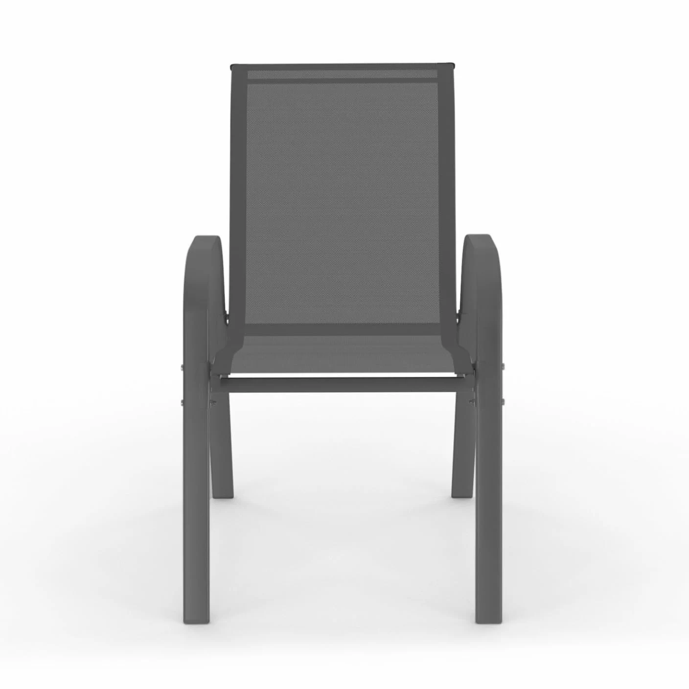 IDMarket - Lot de 6 chaises de Jardin LYMA métal et textilène empilables Gris Noir et Terracotta