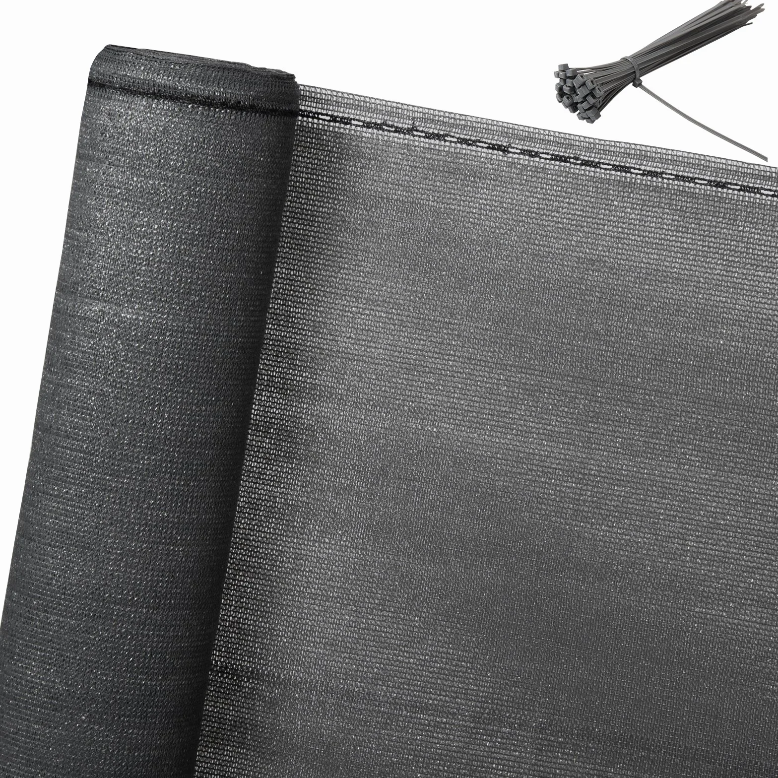 WOLTU Filet d'ombrage 1,8x15 m HDPE 150 g/m² Résistant aux UV Imperméable Coupe-Vent Anthracite