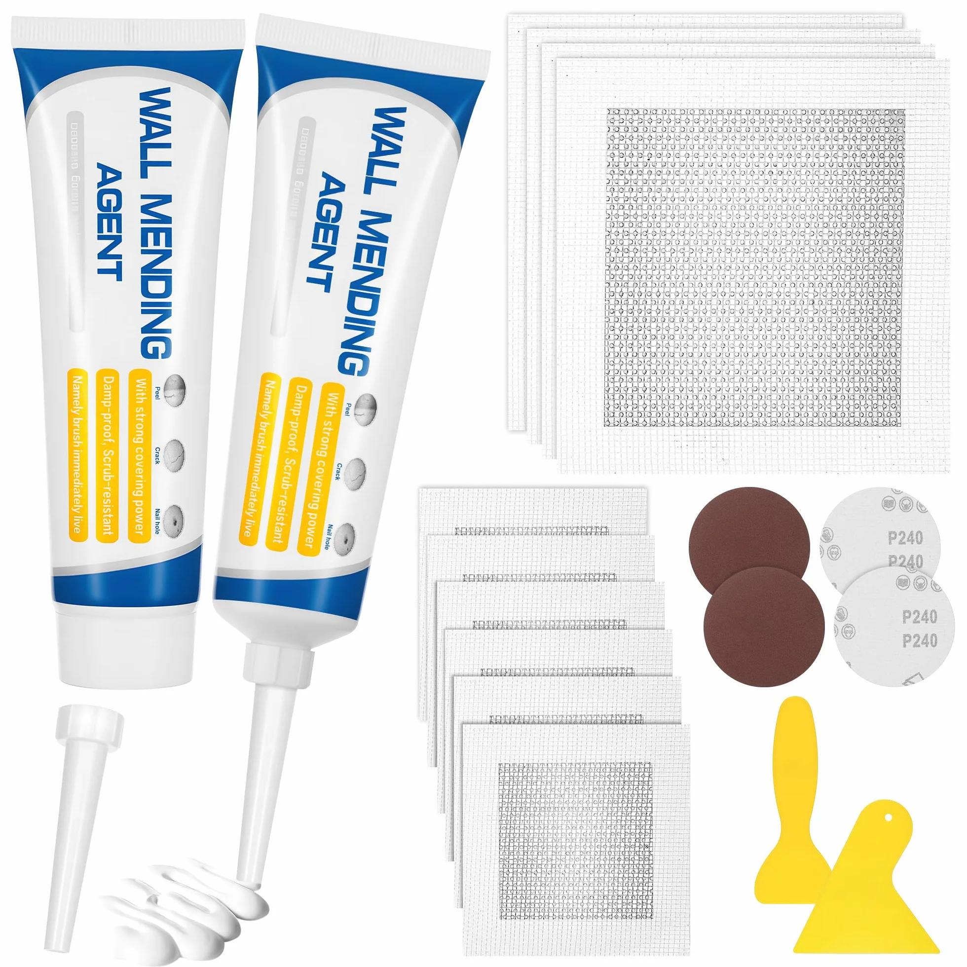 Starvortex Kit de Réparation des Cloisons Sèches 18 Pièces avec Colle pour Papier Peint