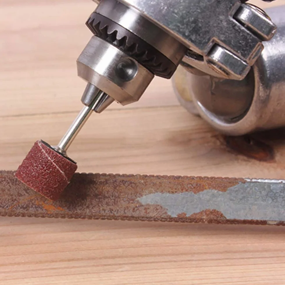 Cylindres Ponceuse Abrasifs Manches Ponceuse Tambour 60 120 320 Grain avec Kit Rotant 4 Mandrins Tubulaires