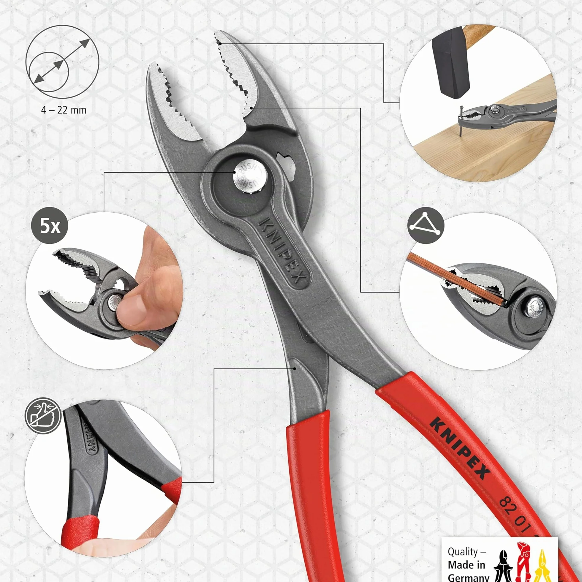 Knipex TwinGrip Pince de Préhension 200 mm 82 01 200