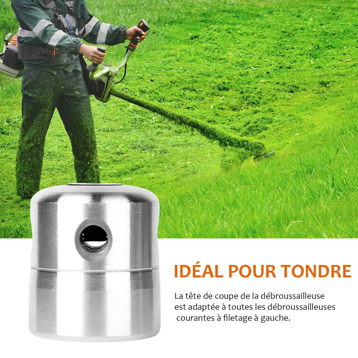 Viabrico 2X Tête de débroussailleuse universelle en aluminium tête de coupe-herbe fil nylon M8 M10