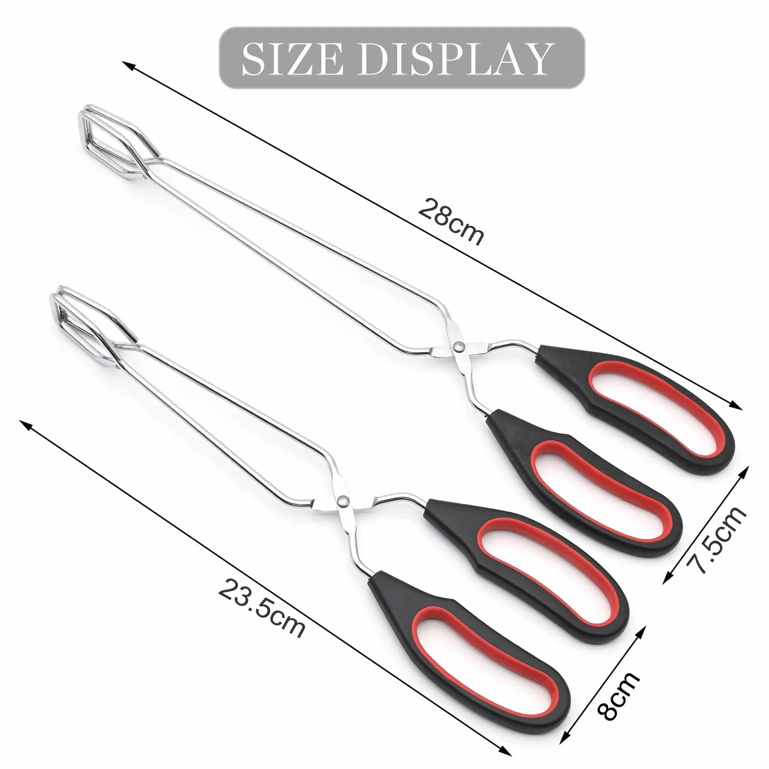 2x Pinces à Barbecue de 9 et 11 Pouces, Pinces à Ciseaux en Acier Inoxydable, Pinces à Grill pour Cuisson, Pinces d'Alimentaire, Pain, Buffet, Nourriture, Pince de Cuisine avec Poignée Confortable