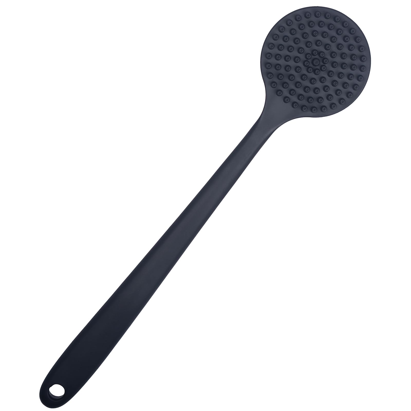 Soft Silicone Back & Body Brush with Extended Handle, Black