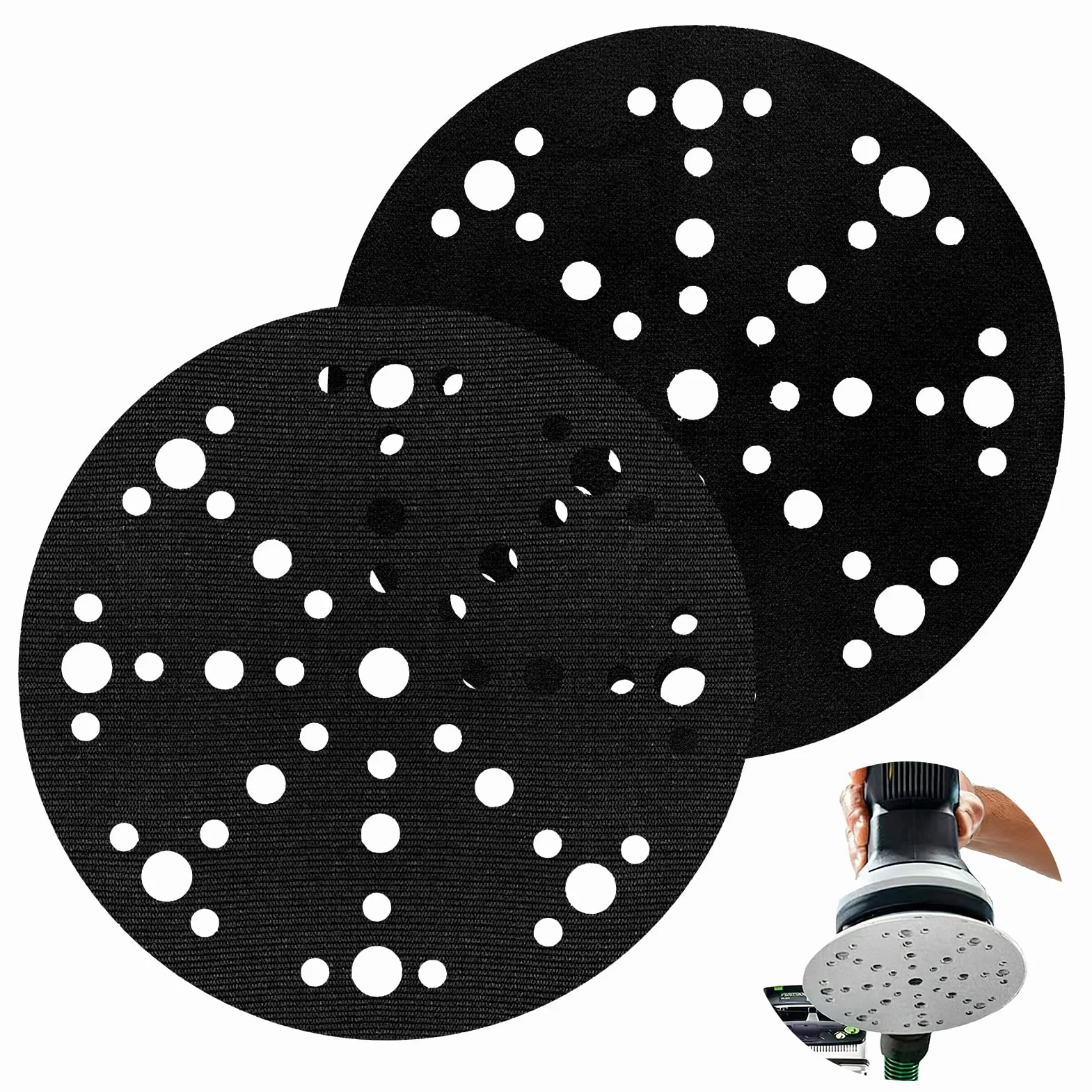 Tampons de Ponçage Souples 150mm 49 Trous Interface Mousse pour Plateaux Ponçage Polissage