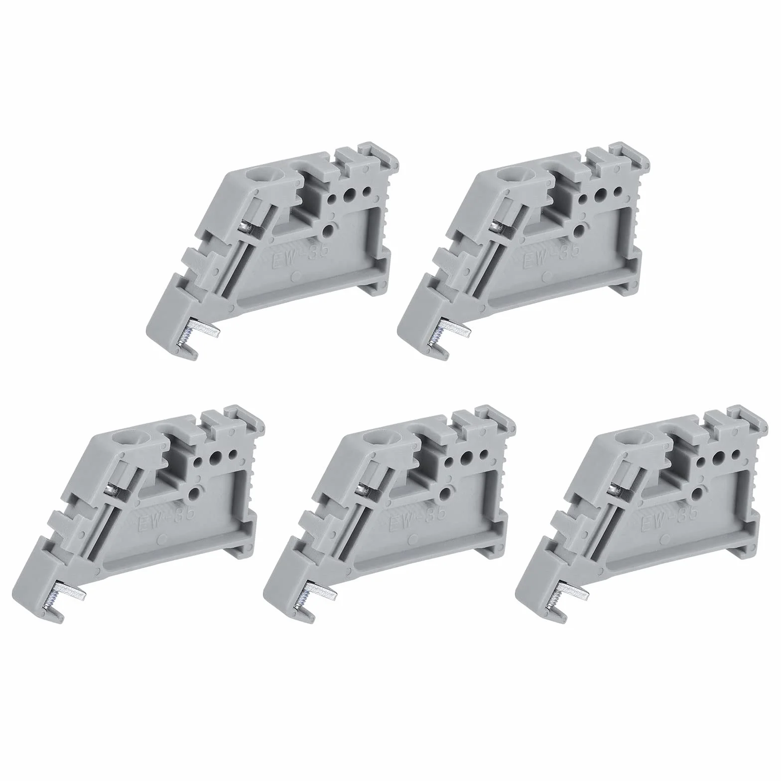 sourcing map DIN Rail Montage Borniers Extrémité Butée Vis Type Pince Gris EW/35 Paquet de 20
