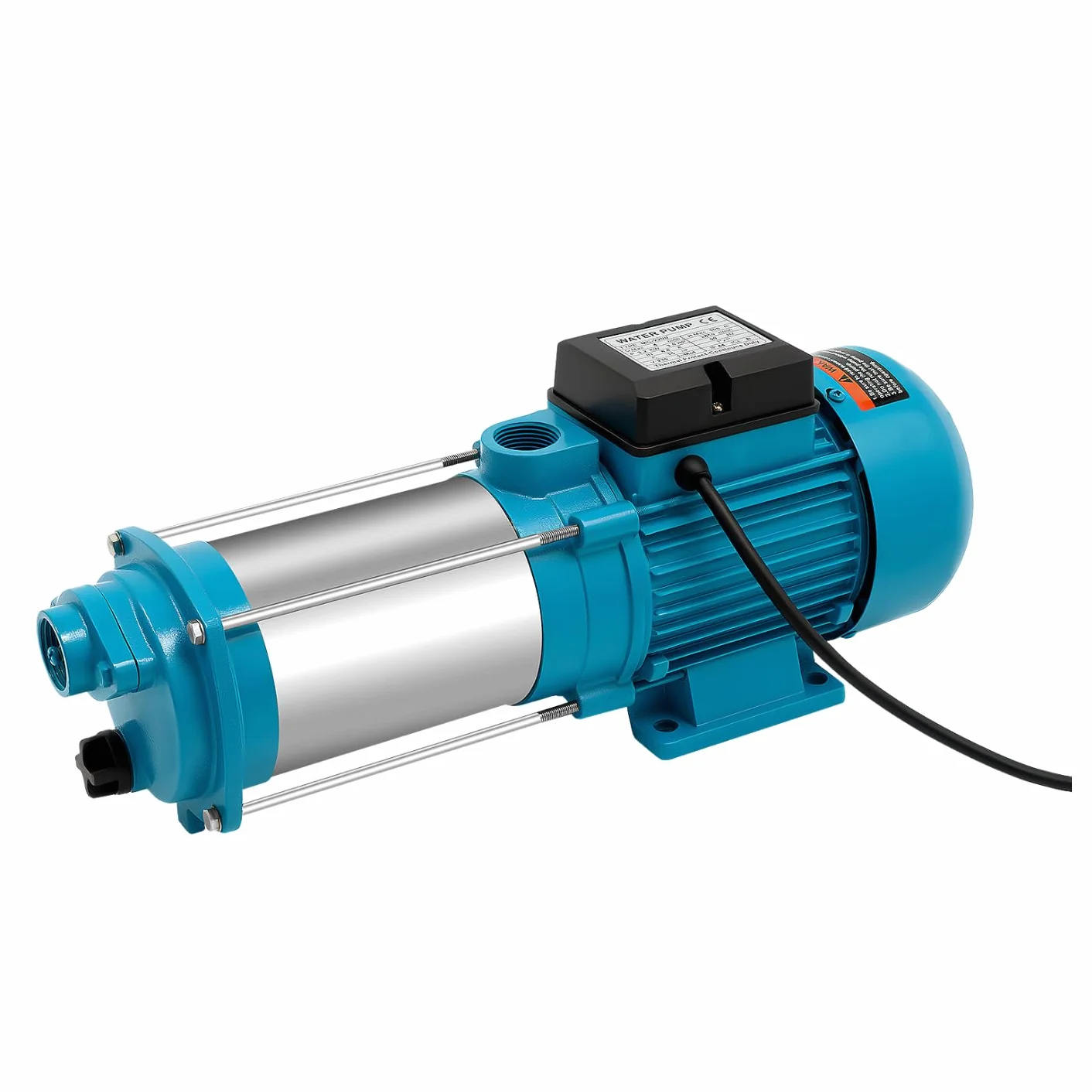 Pompe de surface 2200W 10 bar 4000 L/h 1" acier inoxydable haute pression pour puits irrigation maison