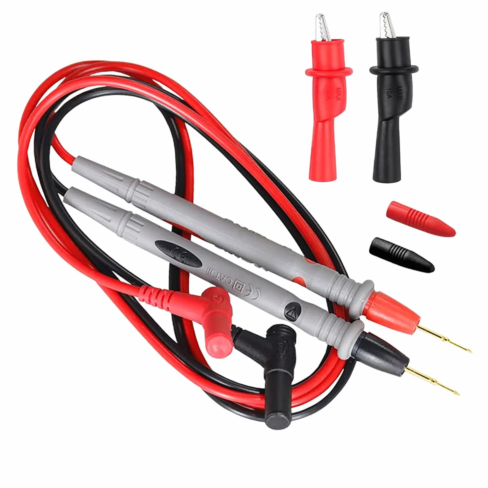 Multimètre 1000V 20A, Kit de Pointes de Mesure, Cordon Silicone 1m, Double Isolation