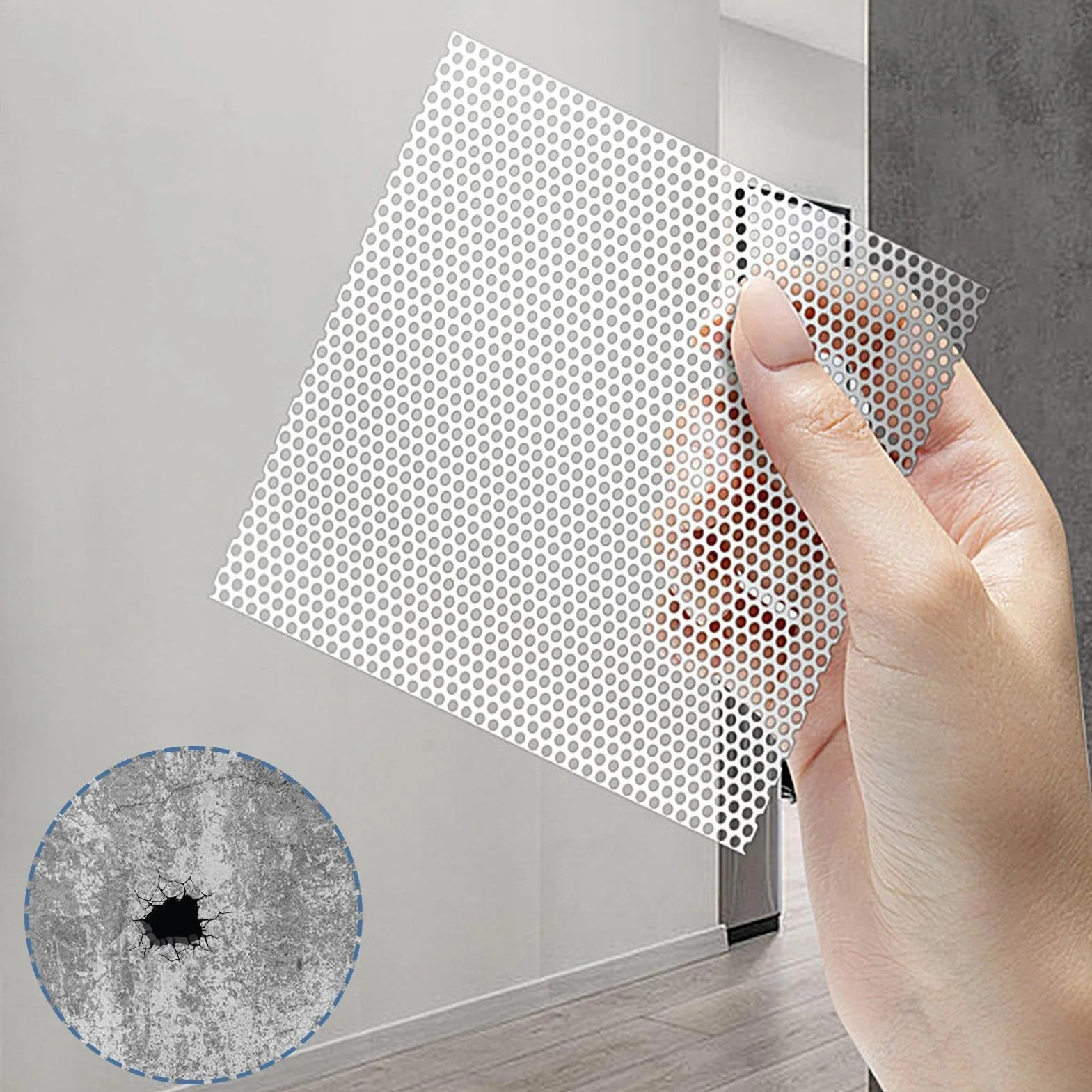 Patch de Réparation Mur en Aluminium 20x20cm - Réparation Rapide Fissures, Outil pour Plafond et Trou Mural