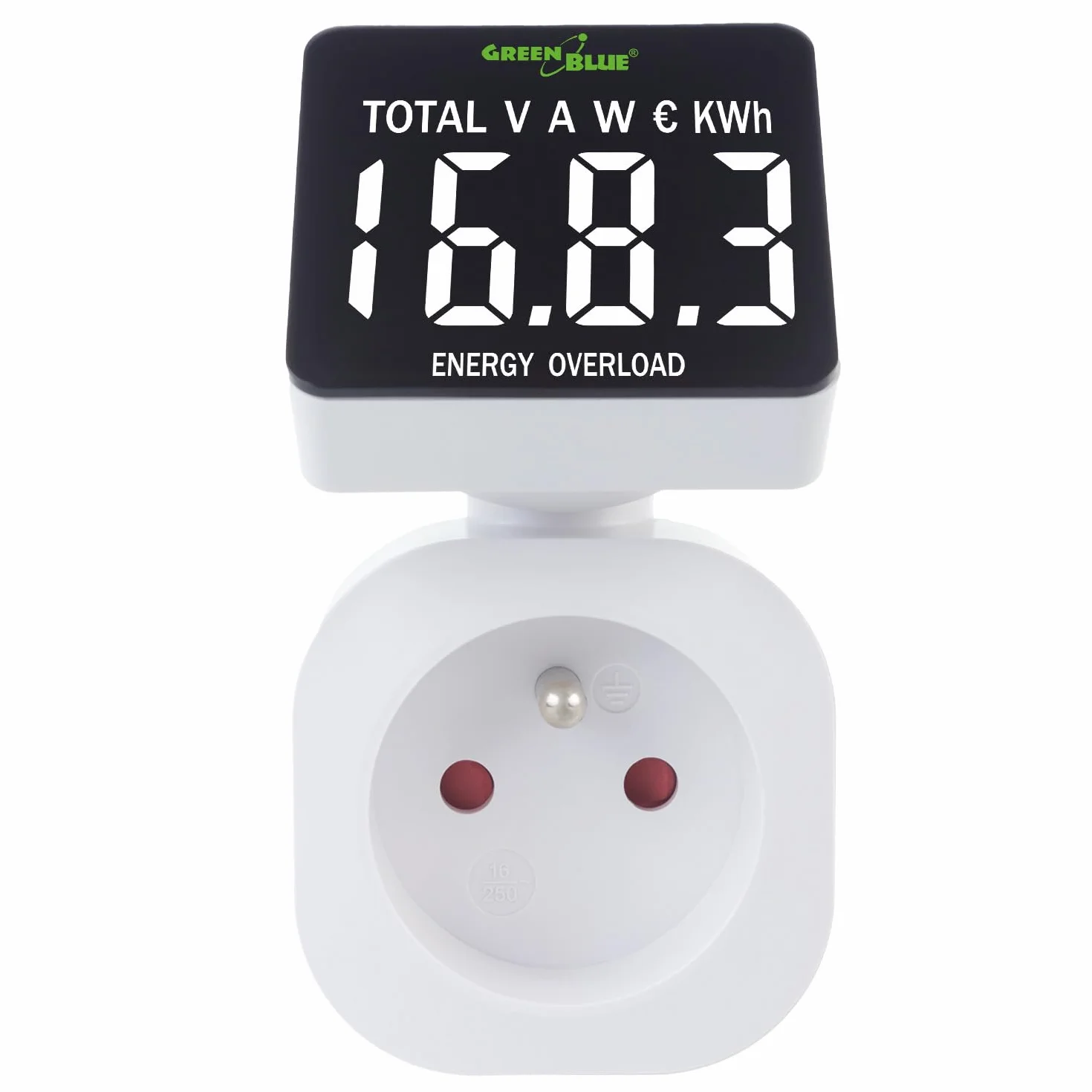 GreenBlue GB620 Compteur d'énergie wattmètre 16A 3680W prise française
