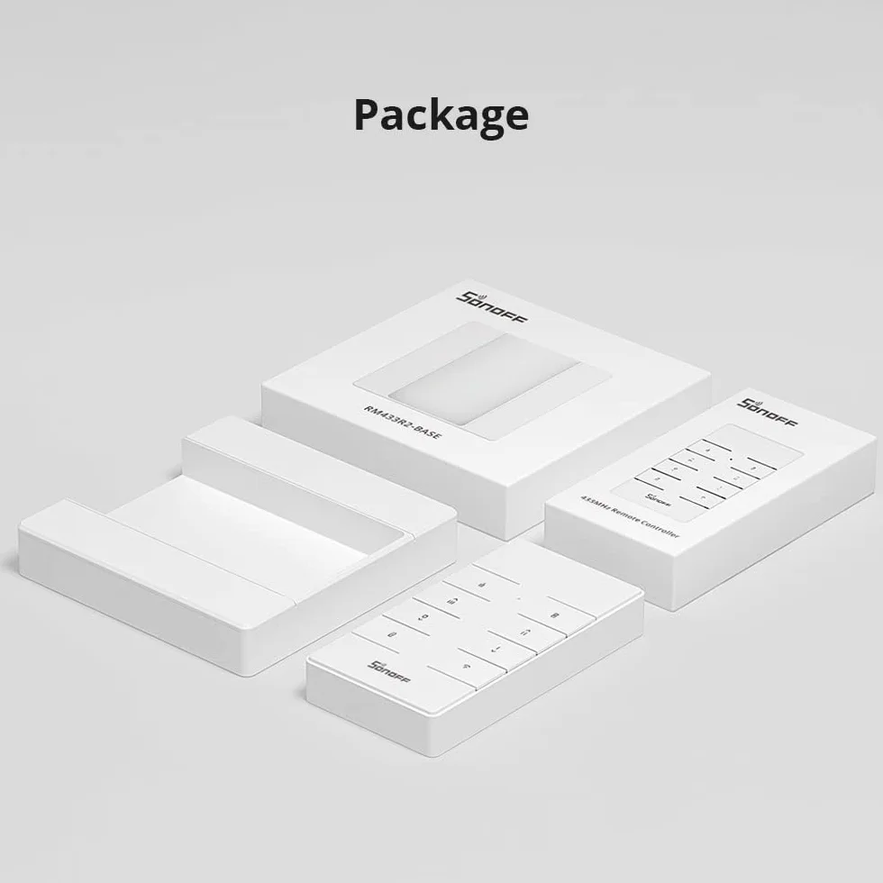 Wall-mounted base for Sonoff RM433 remote control