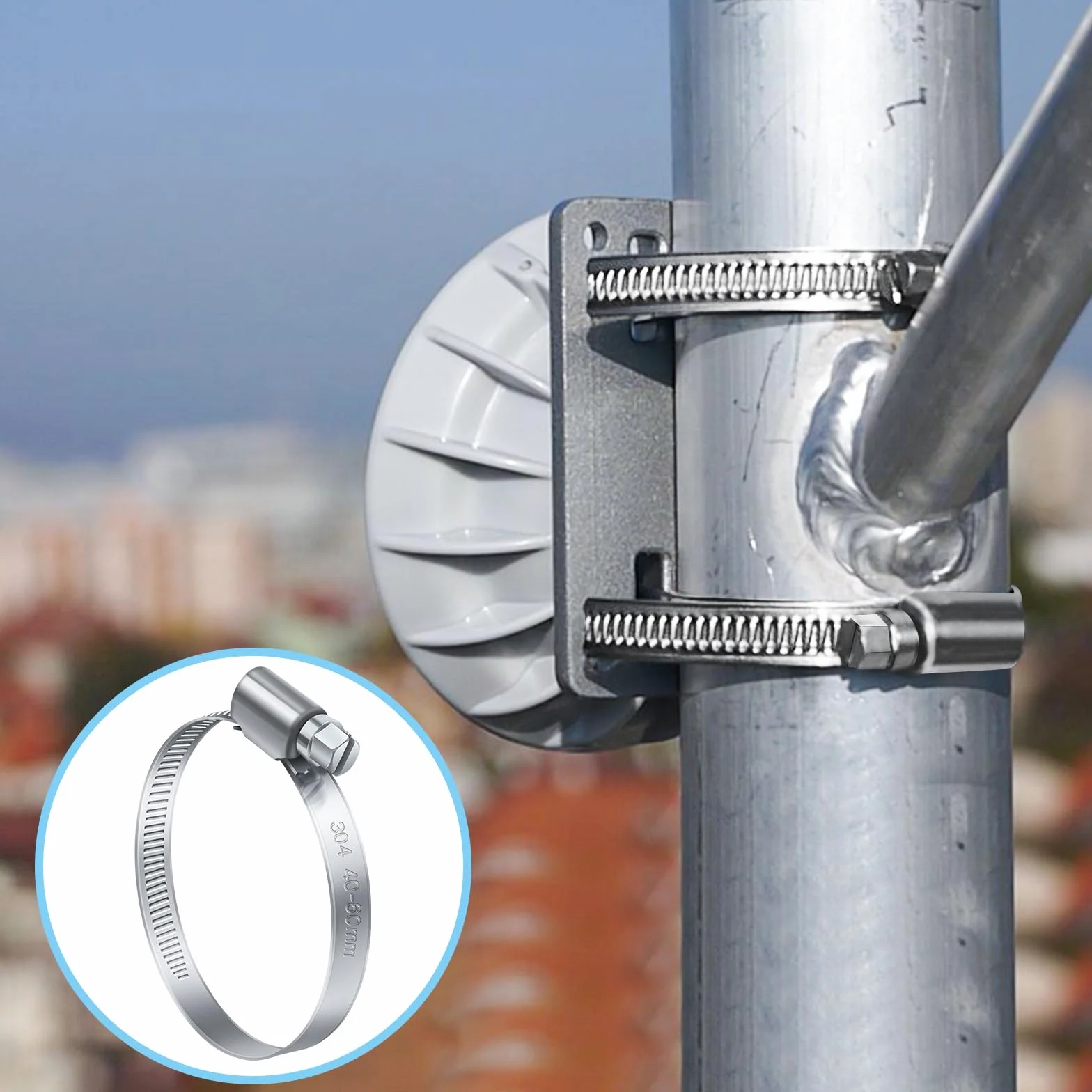 Bolatus Collier de Serrage Réglable Inox 304 50-70mm 4 Pièces pour Plomberie Piscine Automobile