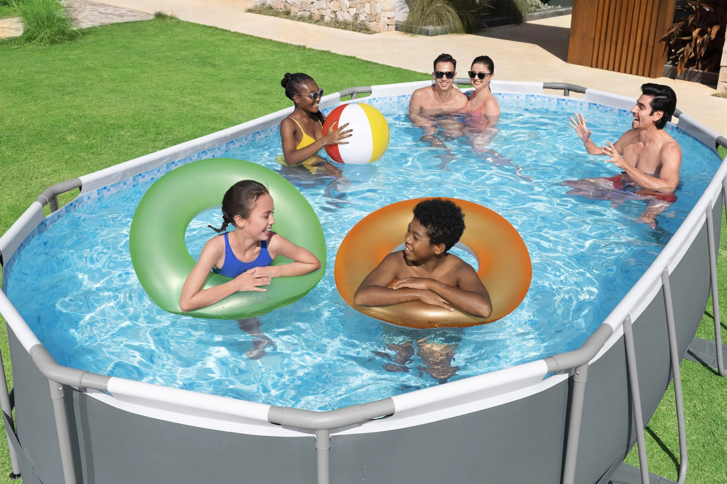 Bestway Steel Pro Max Kit Piscine Hors Sol 488 x 305 x 107 cm Gris