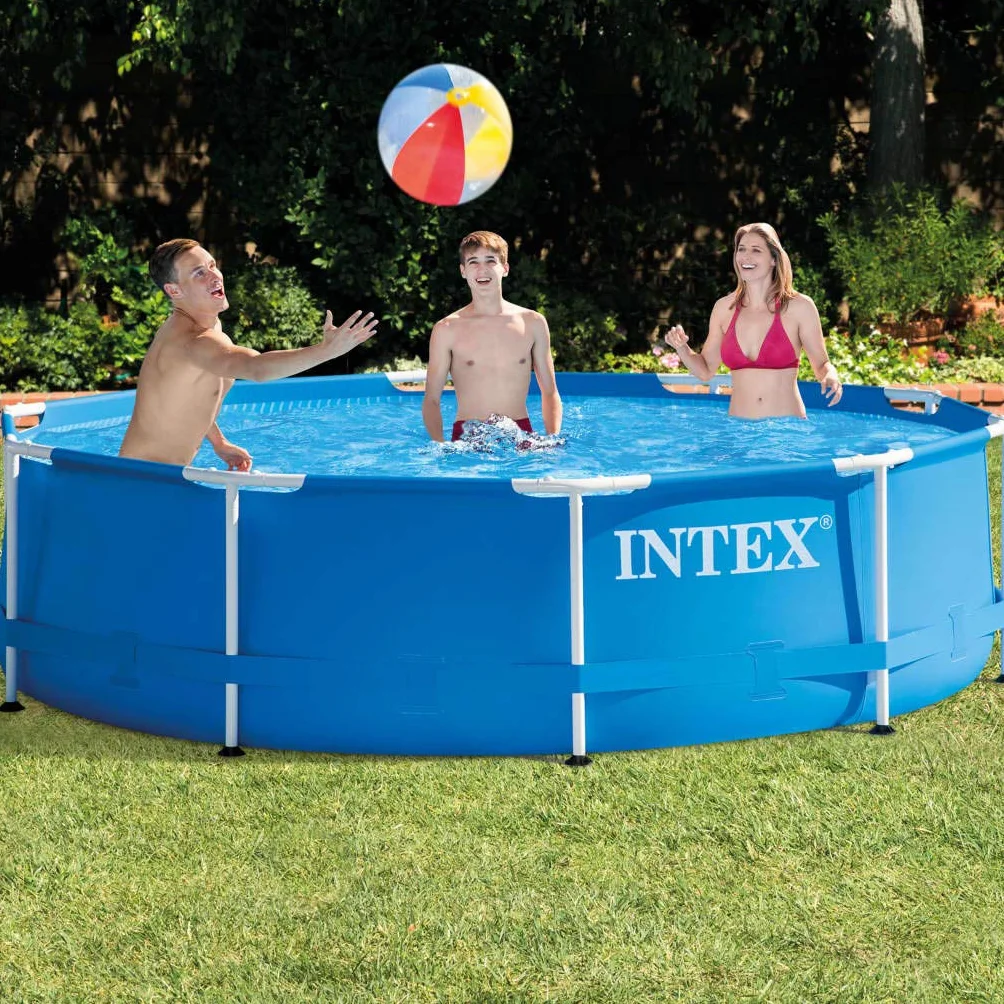 INTEX Piscine à structure métallique 305 x 76 cm bleu avec pompe