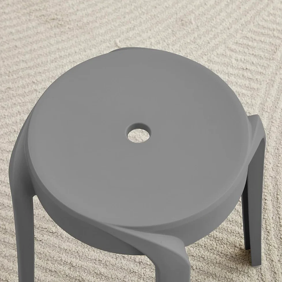 Home Deluxe NIVO Lot de 6 tabourets empilables, gris, pour cuisine, salon et jardin