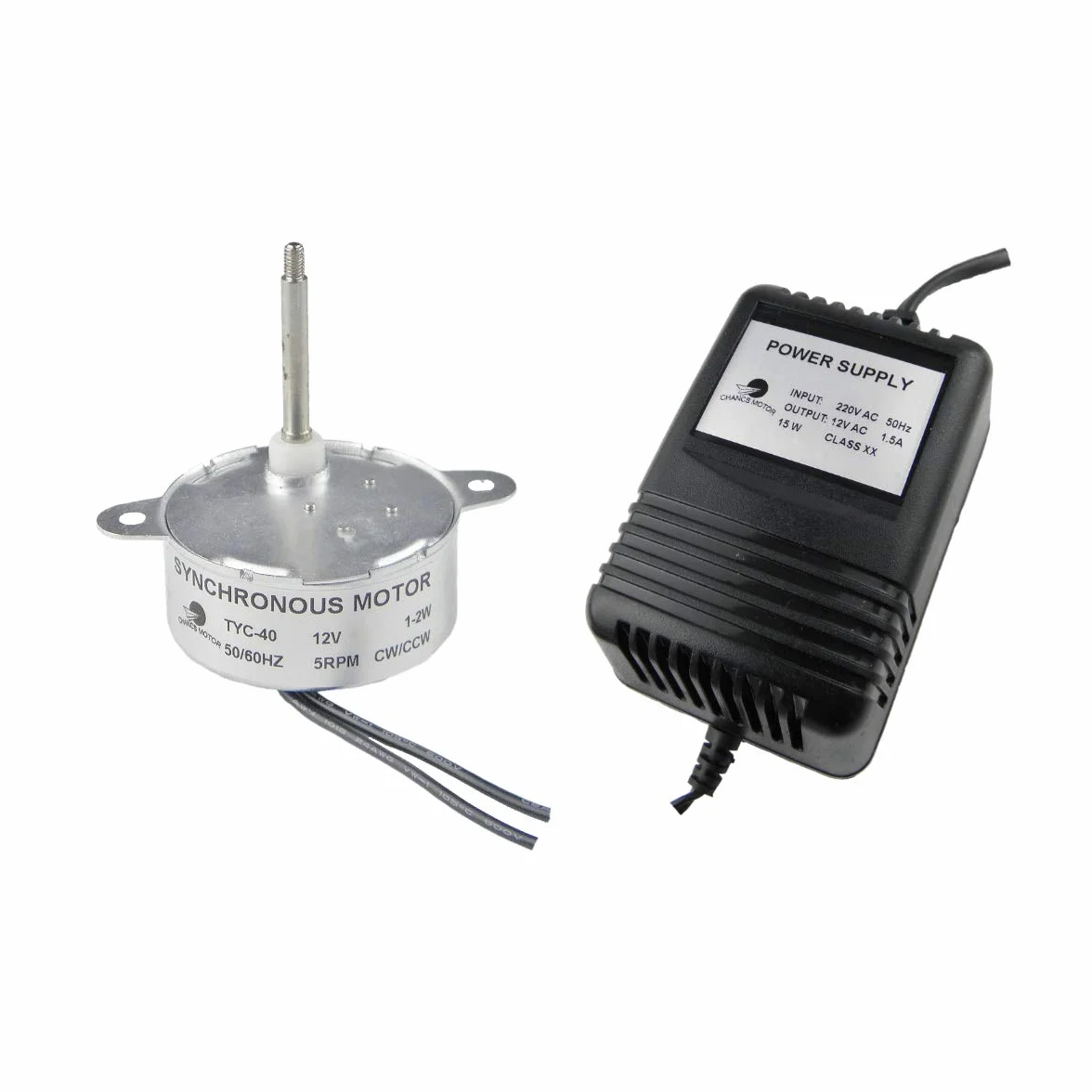 CHANCS TYC40 Moteur synchrone 12V AC 5RPM Arbre 35mm 220V