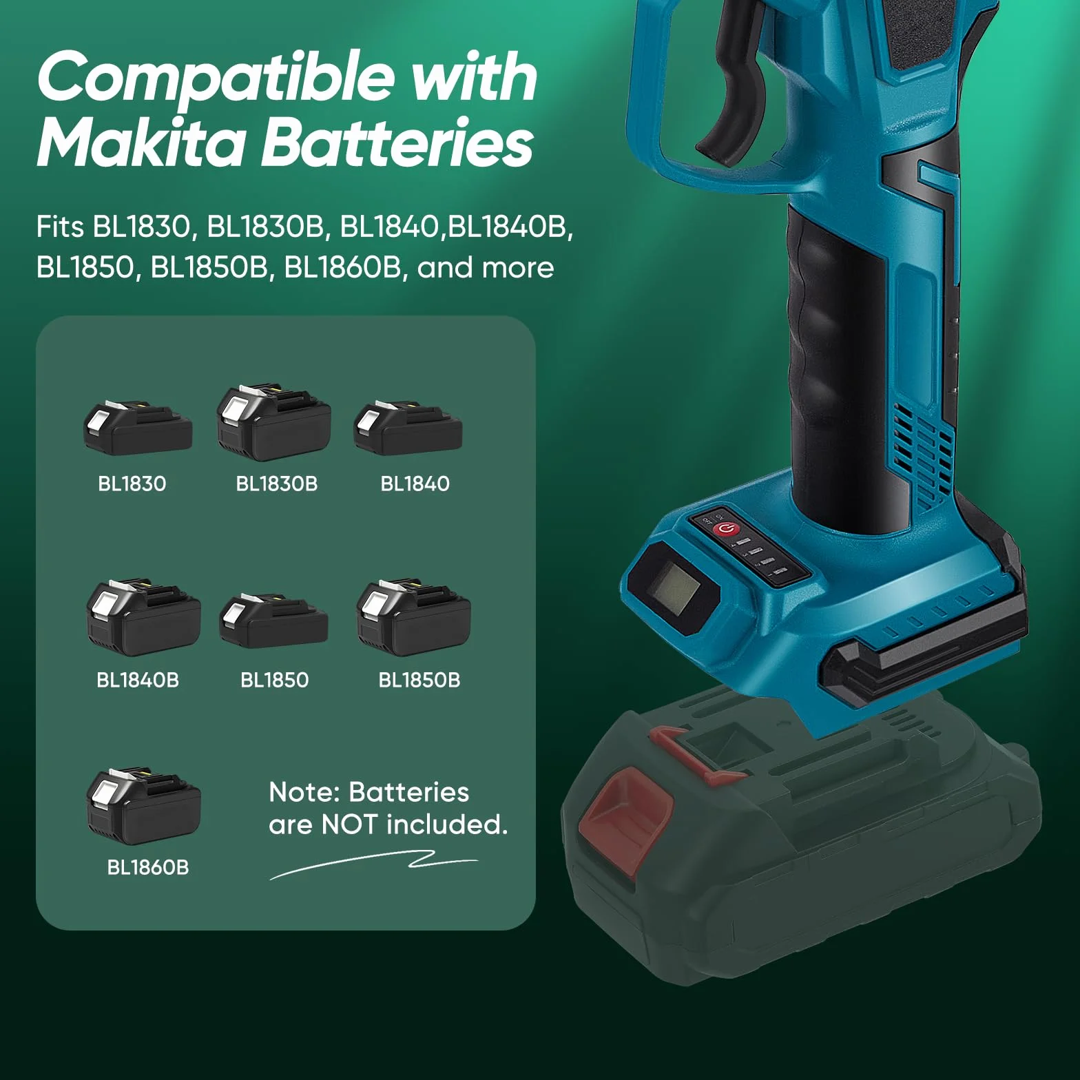 Sécateur professionnel sans fil - 40 mm - 800 W - Moteur sans balais - Avec compteur de coupe LED - Compatible avec batteries Makita 18 V (sans batterie)