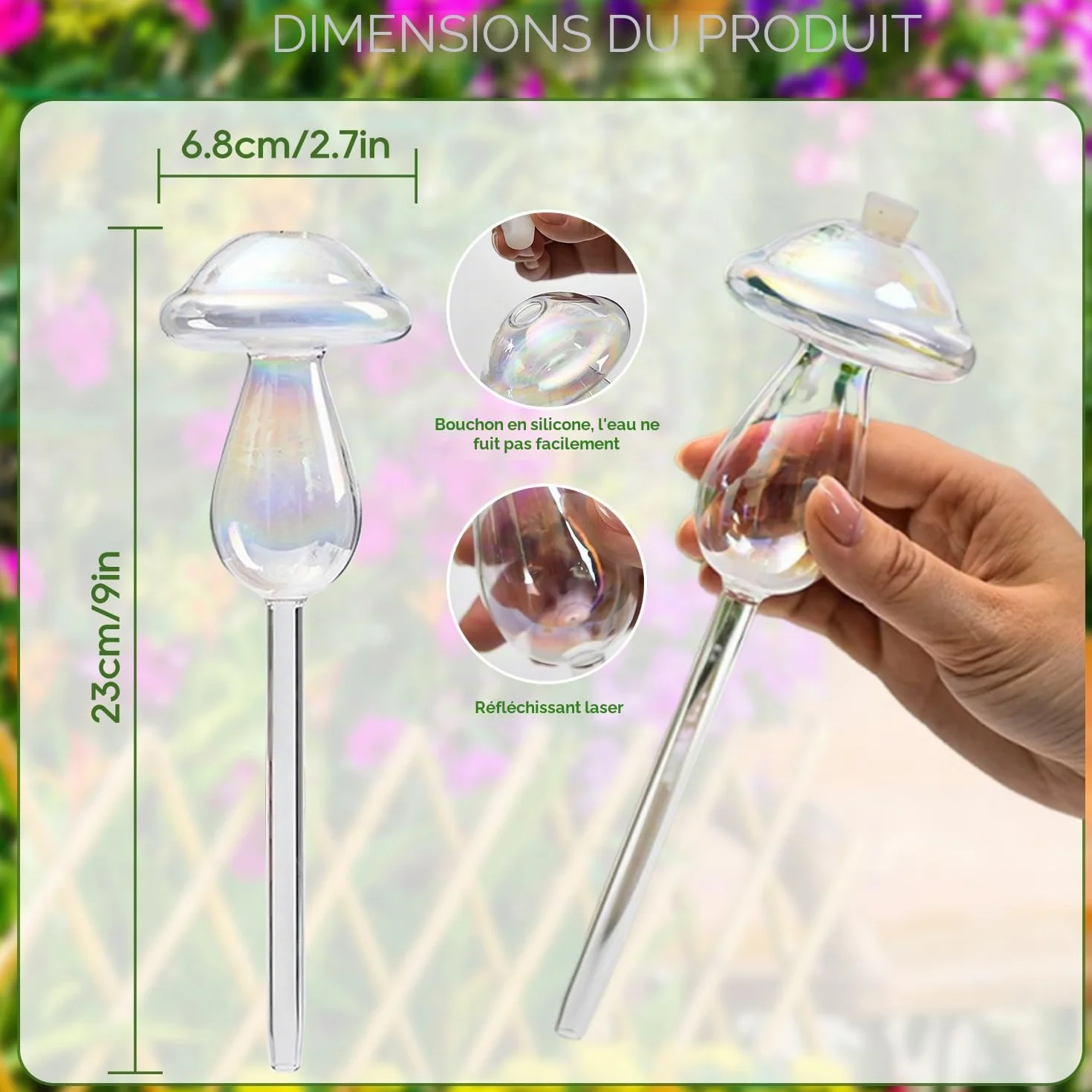4 Pièces Boules d'Irrigation pour Plantes, Champignon Boules d'Irrigation pour Plantes,Bulbes d’Arrosage Automatique Dispositif D'irrigation, Boules d'arrosage pour Plantes d'intérieur et d'extérieur
