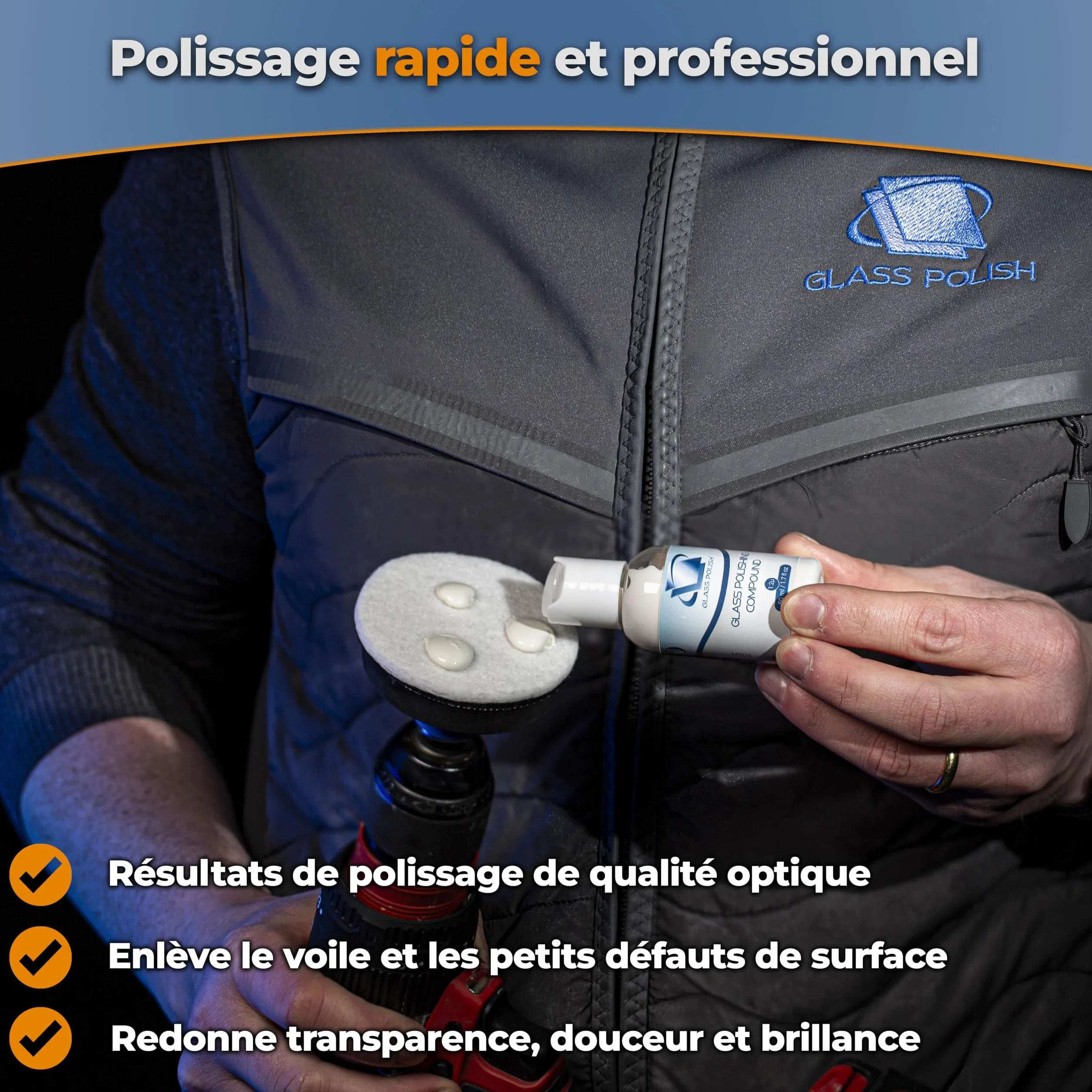 Pâte à polir pour Verre Professionnel 1,2 microns 50 ML
